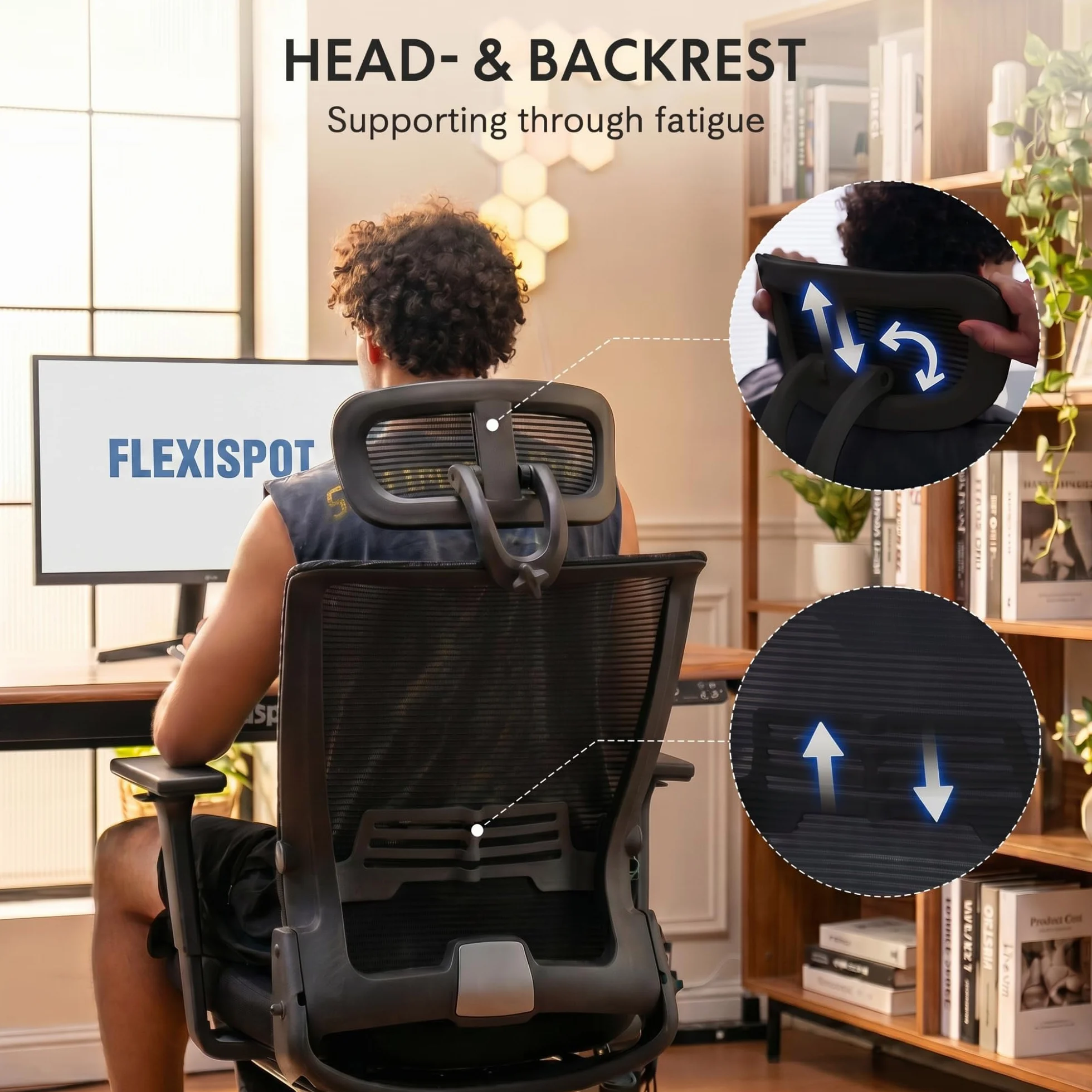 FLEXISPOT Foldex Ergonomiczne Krzesło Biurowe Składane z Wsparciem Lędźwiowym Regulowanymi Podłokietnikami Czarny