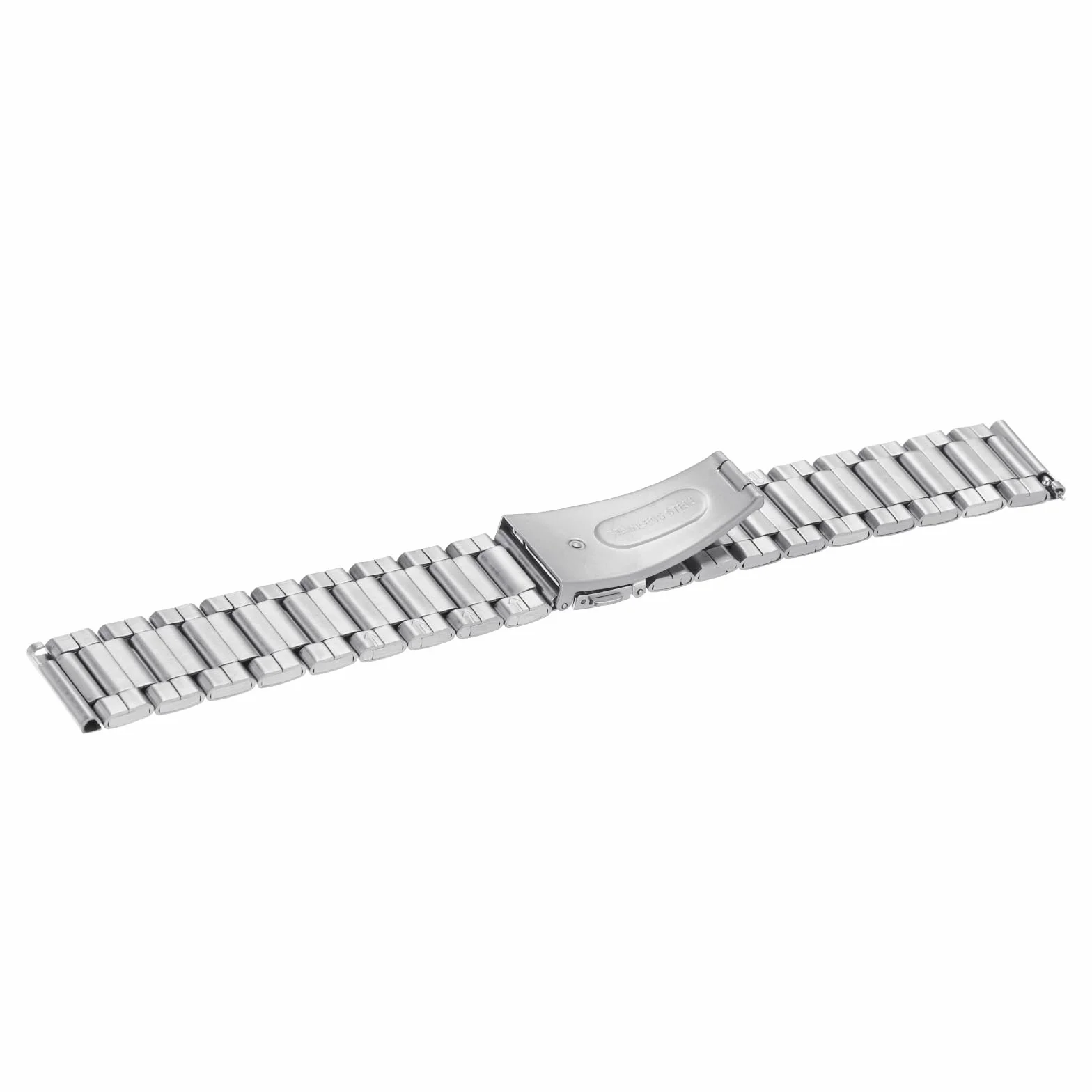 QUARKZMAN 20 mm paski do zegarków ze stali nierdzewnej z metalowym zapięciem motylkowym z metalową powłoką z solidną stalą łańcuchową Quick Release z adapterem Silver Tone