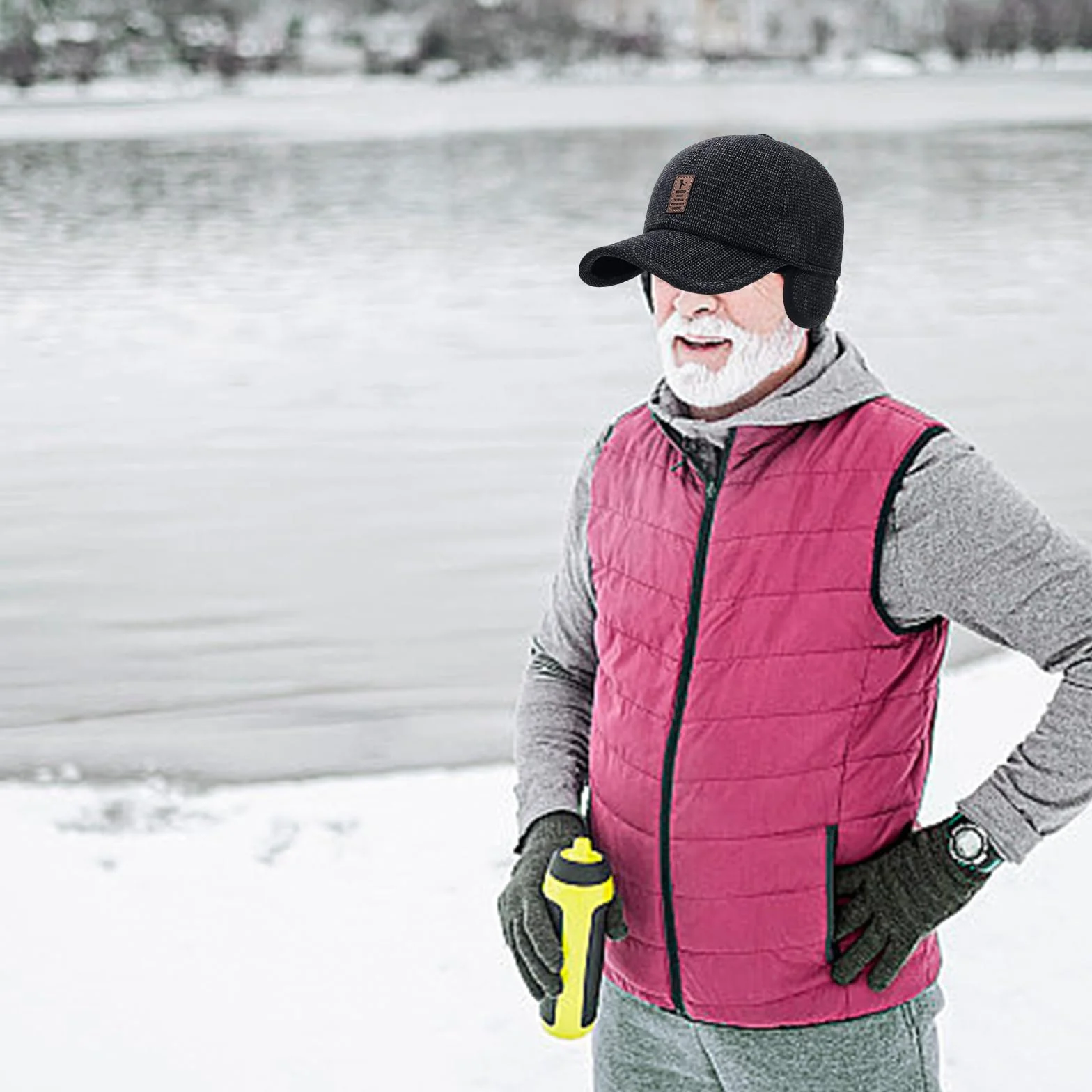 Składana Ochrona Uszu Pełna Czapka,Zimowa Czapka Baseballowa Z Nausznikami,Czapka Bejsbolowa Z Klapkami Na Uszy,Męska Czapka Outdoorowa Na Zimę,Sportowa Czapka Old School Style Dad Hat,Outdoor,Kiuiom