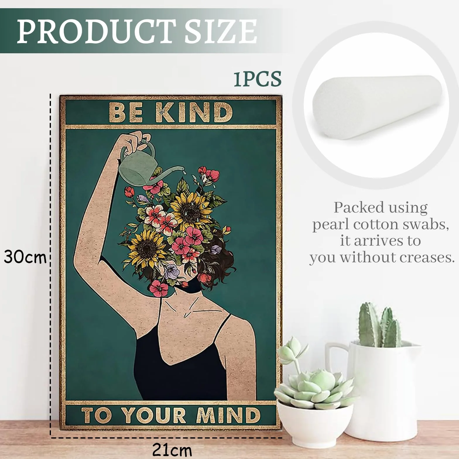 Nayyana plakat w stylu vintage hipisowska sztuka ścienna boho dla kobiet do biura domowego sypialni salonu