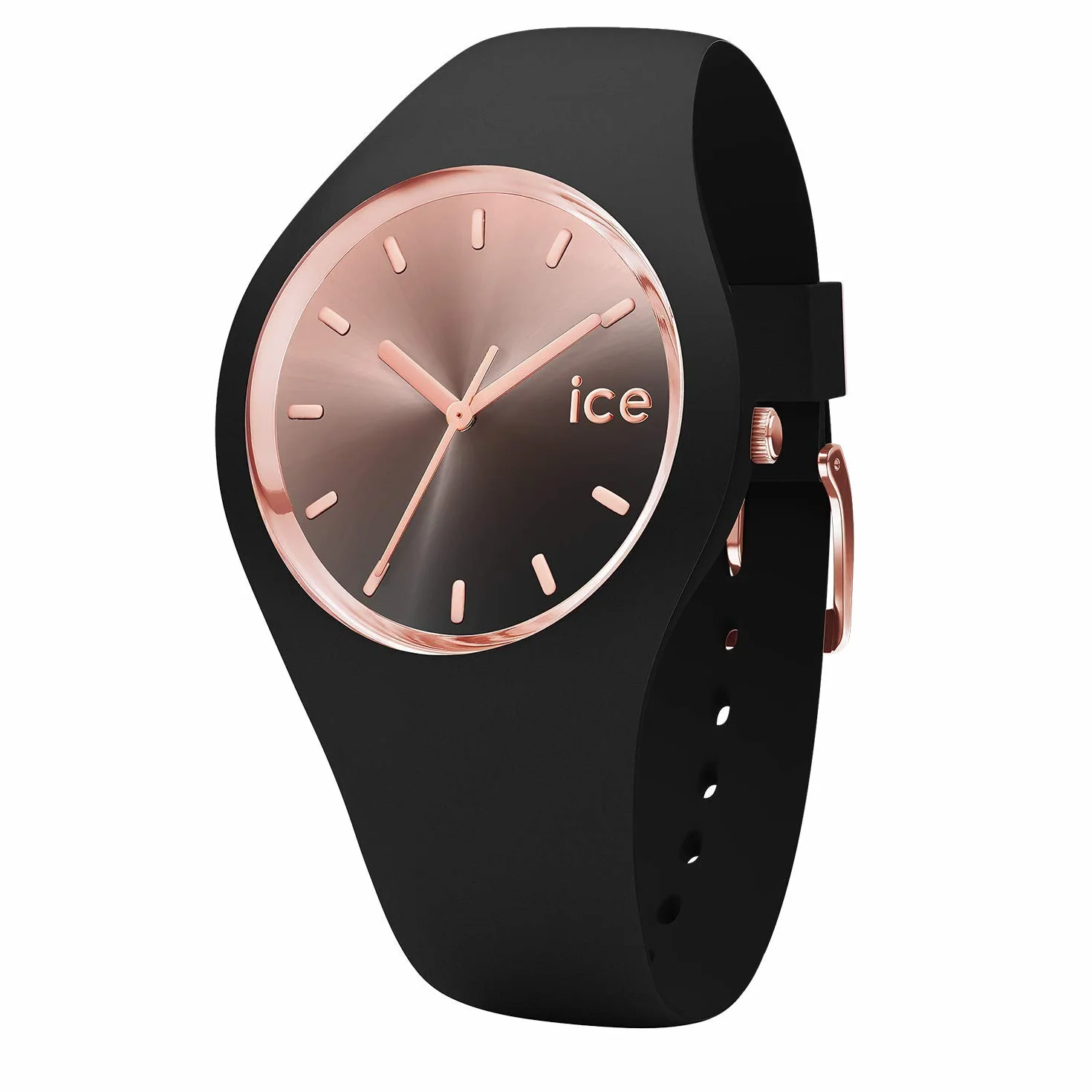 Ice-Watch - ICE sunset Black - Damski czarny zegarek z silikonowym paskiem - 015748 (Medium)
