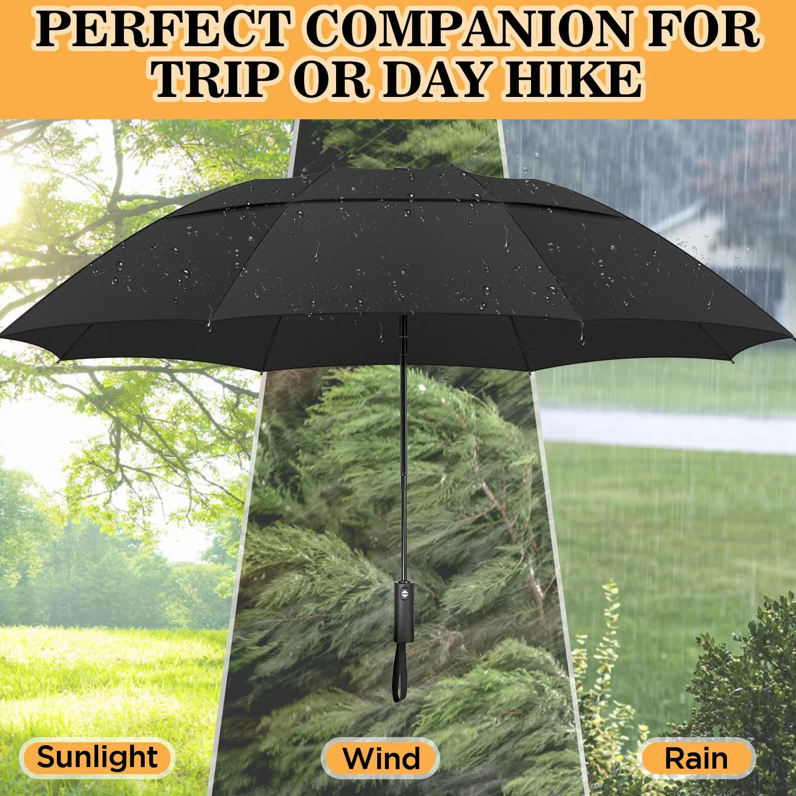 ZOMAKE Kompaktowy parasol golfowy 106/137/162 cm, duży parasol golfowy, wiatroszczelny, automatyczny, otwierany, przenośny, składany, podróżny parasol dla mężczyzn i kobiet