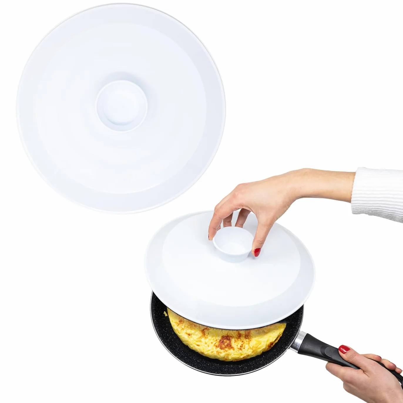 Talerz Gira Tortillas 29 cm, pokrywka z klapką, wytrzymały plastik, bez BPA