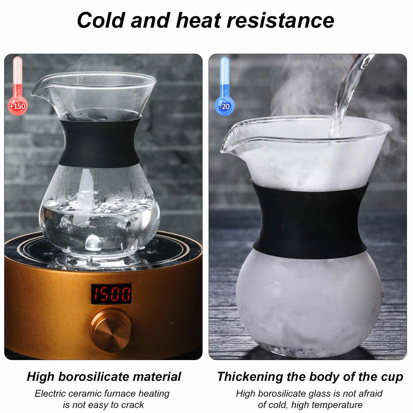 Pour Over zaparzacz do kawy 600 ml stal nierdzewna filtr ręczny szkło czarny
