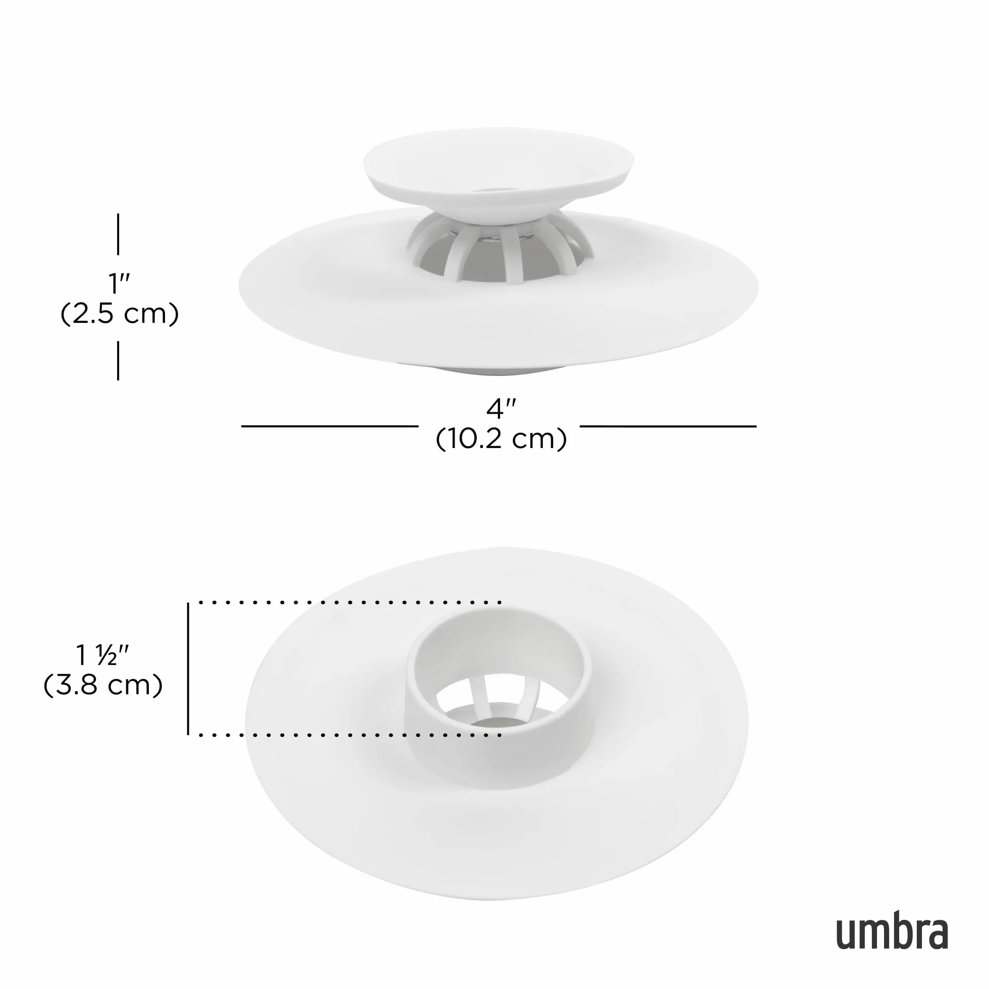 Umbra Korek do Wanny, Biały, 10.2 x 10.2 x 2.5 cm