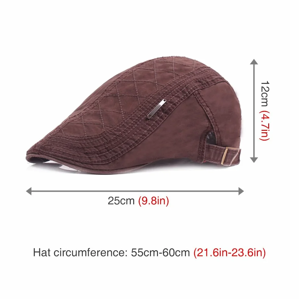 Surakey Męska czapka z daszkiem z bawełny Newsboy, kaszkiet dla mężczyzn, beret Gatsby, Newsboy, na wiosnę i jesień, oddychająca, regulowana, styl vintage, 55-60 cm