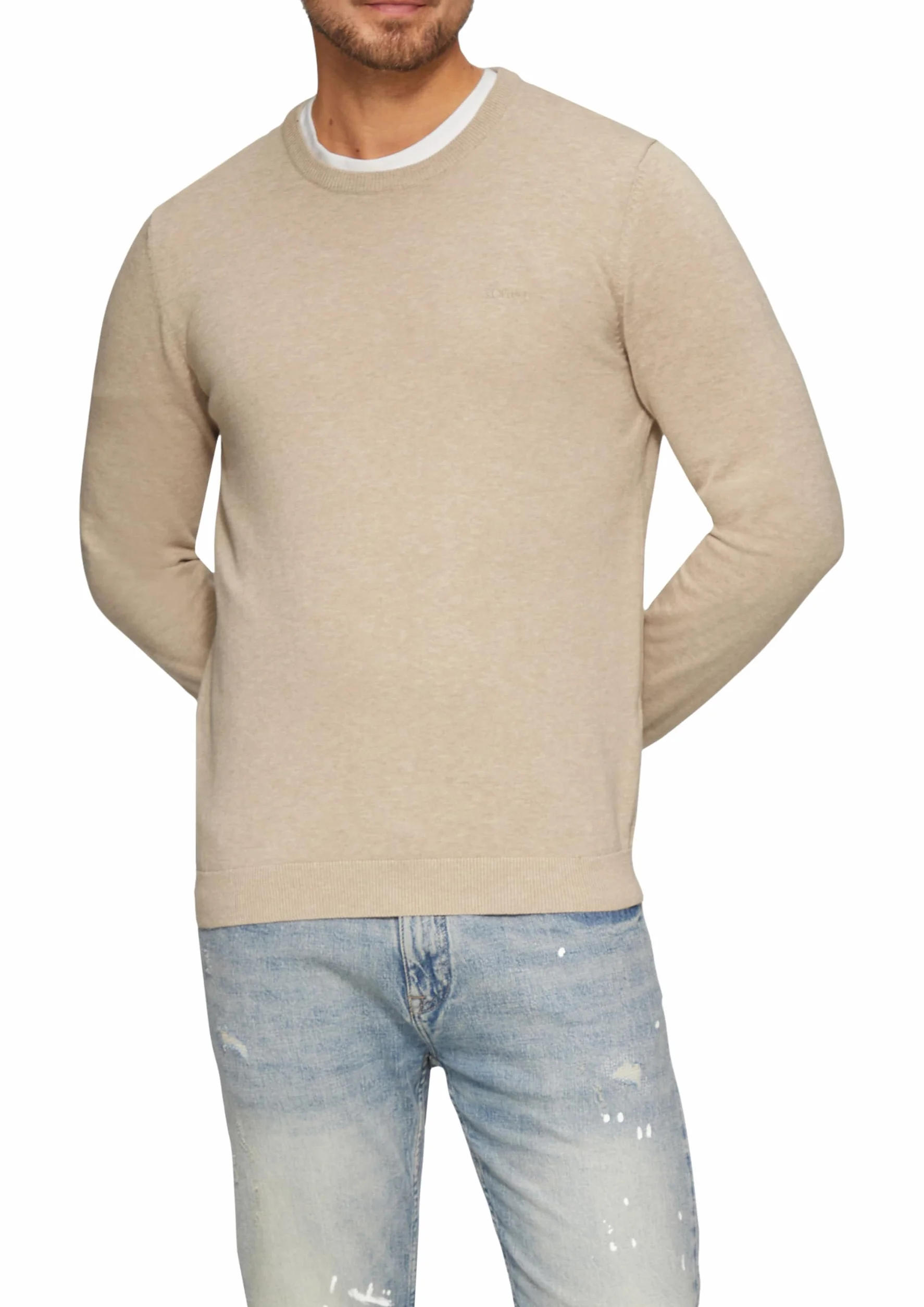 s.Oliver Sweter z dzianiny z wyszywanym logo, 82W0, M