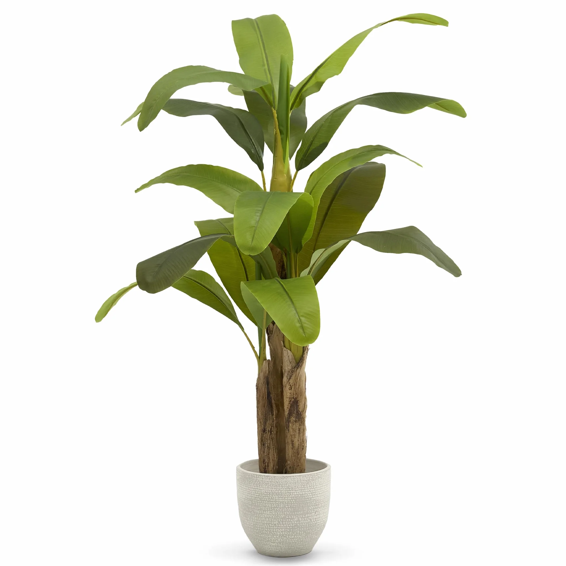 Maia Shop Sztuczne drzewko bananowe, 150 cm, do dekoracji domu i biura, hiperrealistyczna dekoracyjna sztuczna roślina z naturalnym pniem