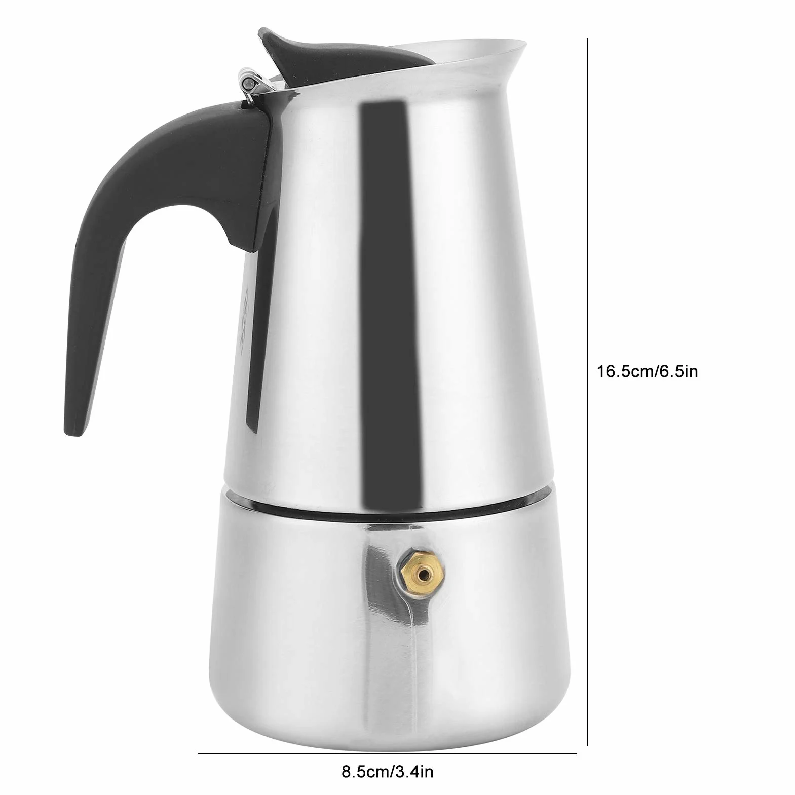 Dzbanek do Kawy ze Stali Nierdzewnej, Moka, 4 Filiżanki, Indukcyjny