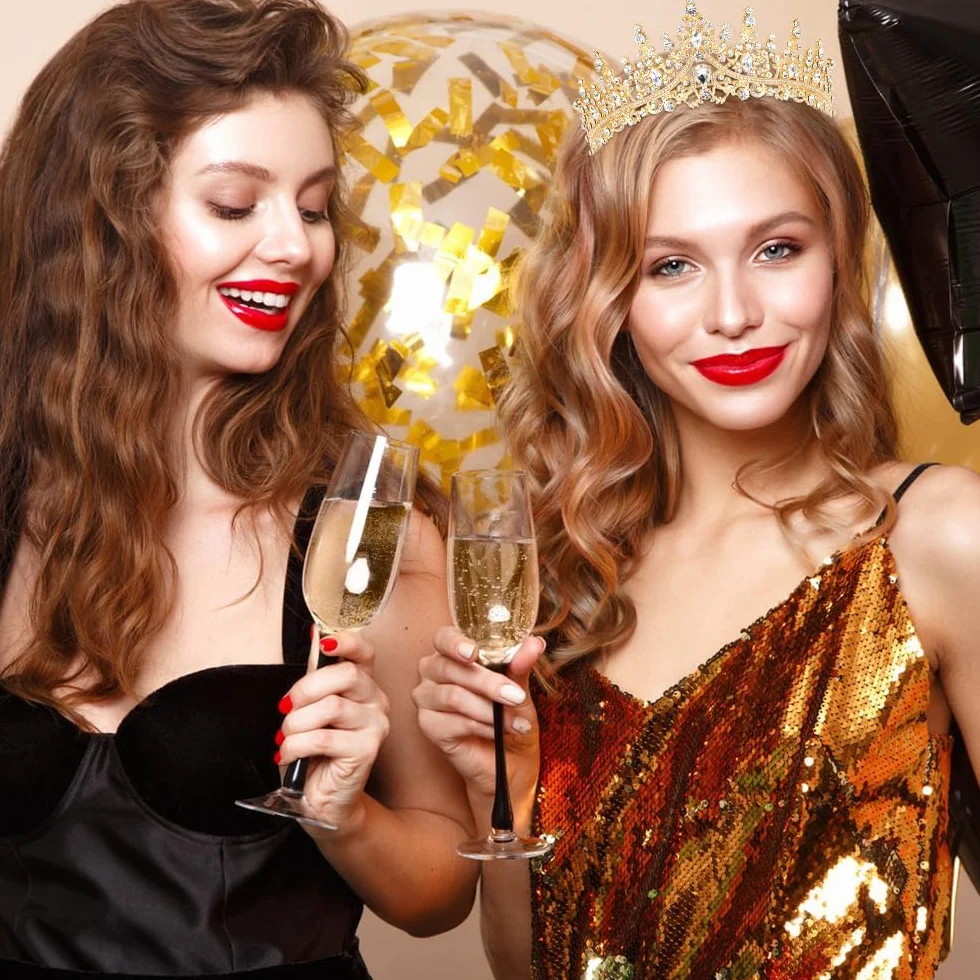Kryształowa korona dla kobiet – elegancka tiara księżniczki. Precyzyjnie oszlifowany kryształ brylantowy, przyjemny w noszeniu, na wesela, quinceañery, bal absolwentów, rocznice i wiele innych.