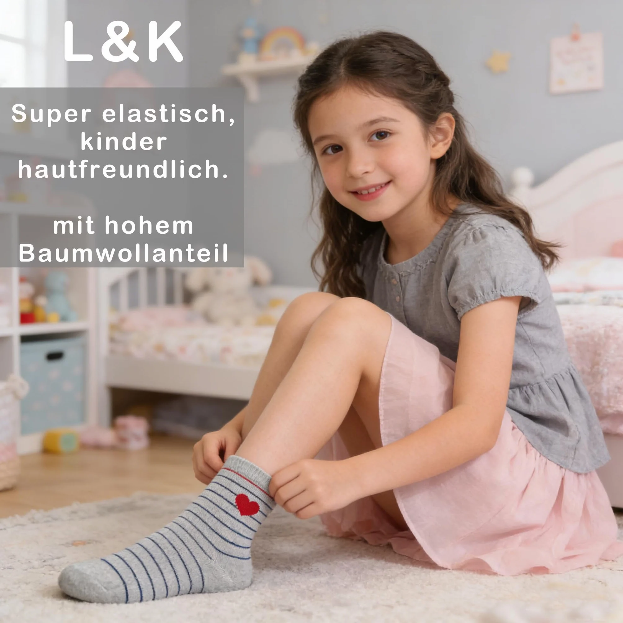 L&K-II 12 szt. bawełniane skarpetki dla małych dzieci śliczny wzór kapcie skarpetki dla dzieci kolorowe 2808VA, 10er-2887, 31-34
