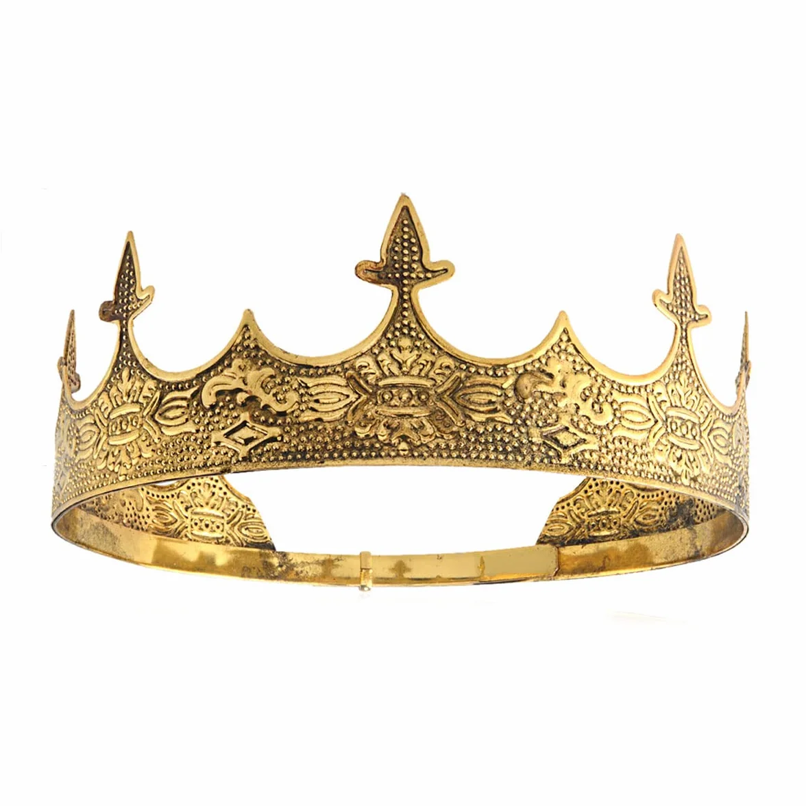 Korona Biżuteria do włosów Królewski Król Diadem Mężczyźni Metal Big Tiaras Na Halloween Kostium (Ciemne Złoto)