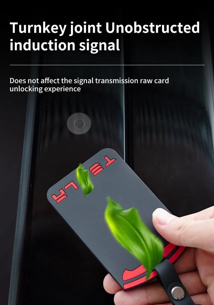 FTRONGRT Etui na karty kompatybilne z Tesla Model 3/Y - Silikonowe etui ochronne odporne na zużycie, kurz i upadki - Czarny
