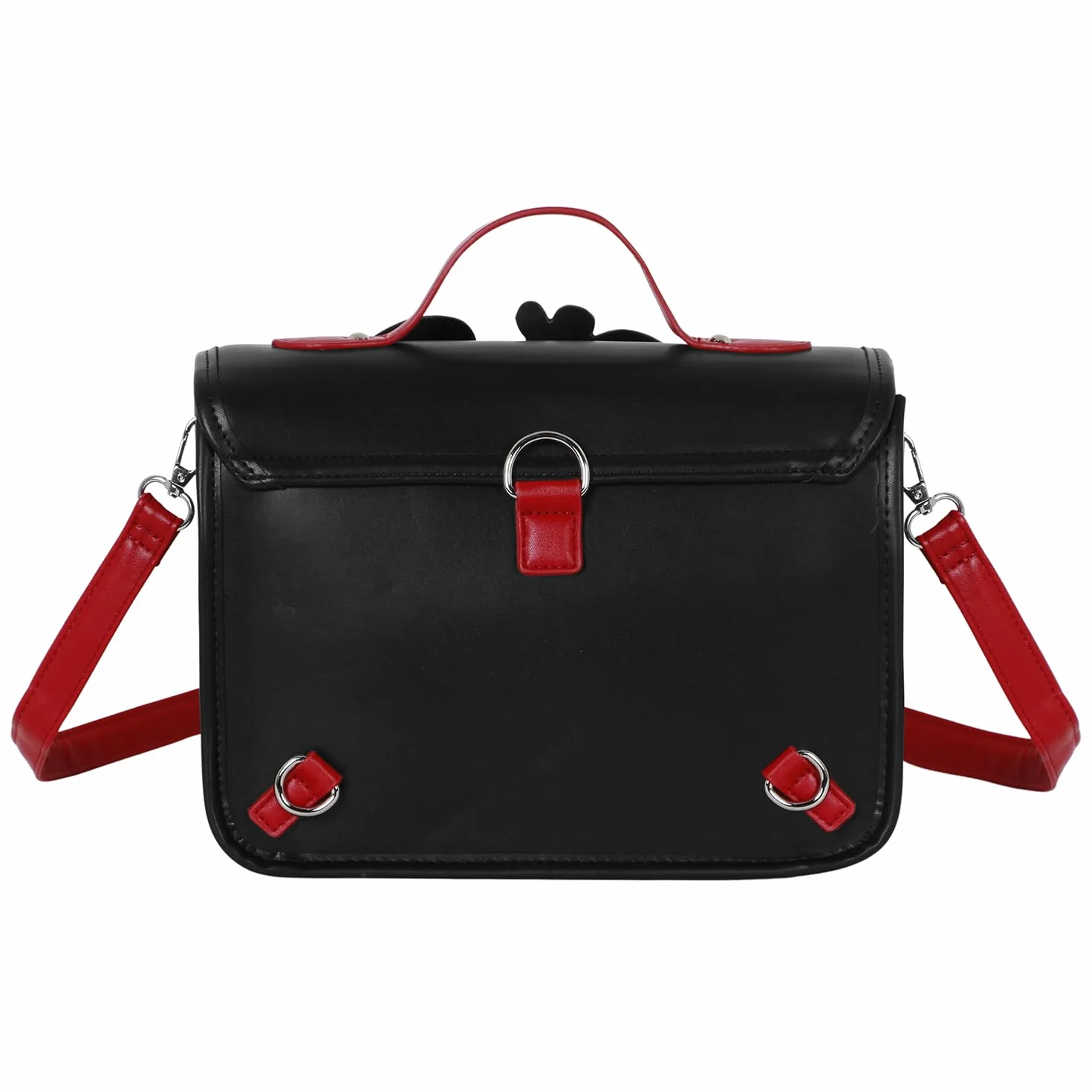 Myszka Minnie Face-Torebka-Plecak Satchel, Czarna, 26 x 20 cm