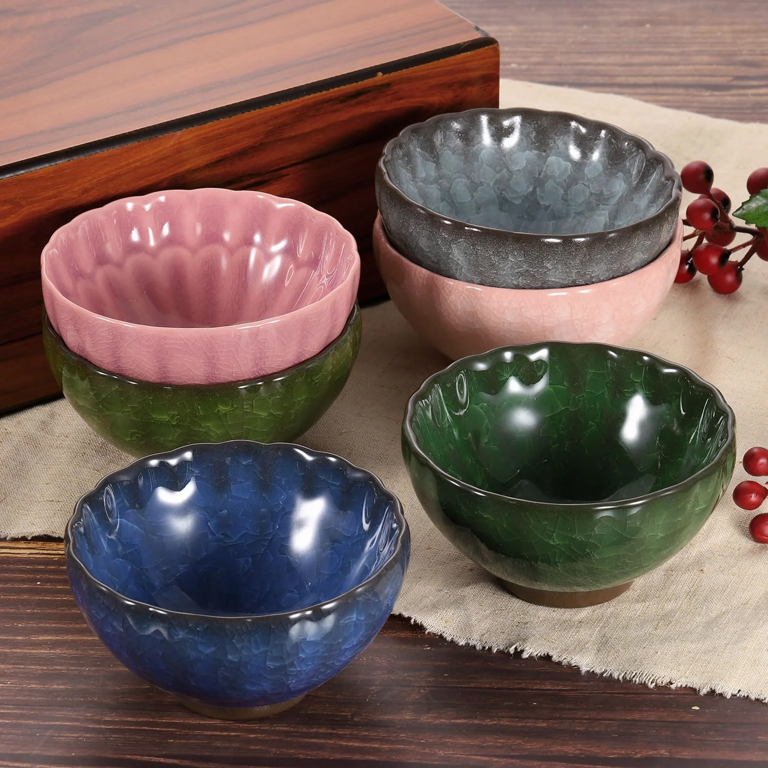 QUARKZMAN Japońska miska Matcha 4,23 uncji tradycyjny ceramiczny zestaw do herbaty Gong Fu Japoński kubek do herbaty bez uchwytu Porcelana duży do herbaty Matcha Kawa napoje, niebieski