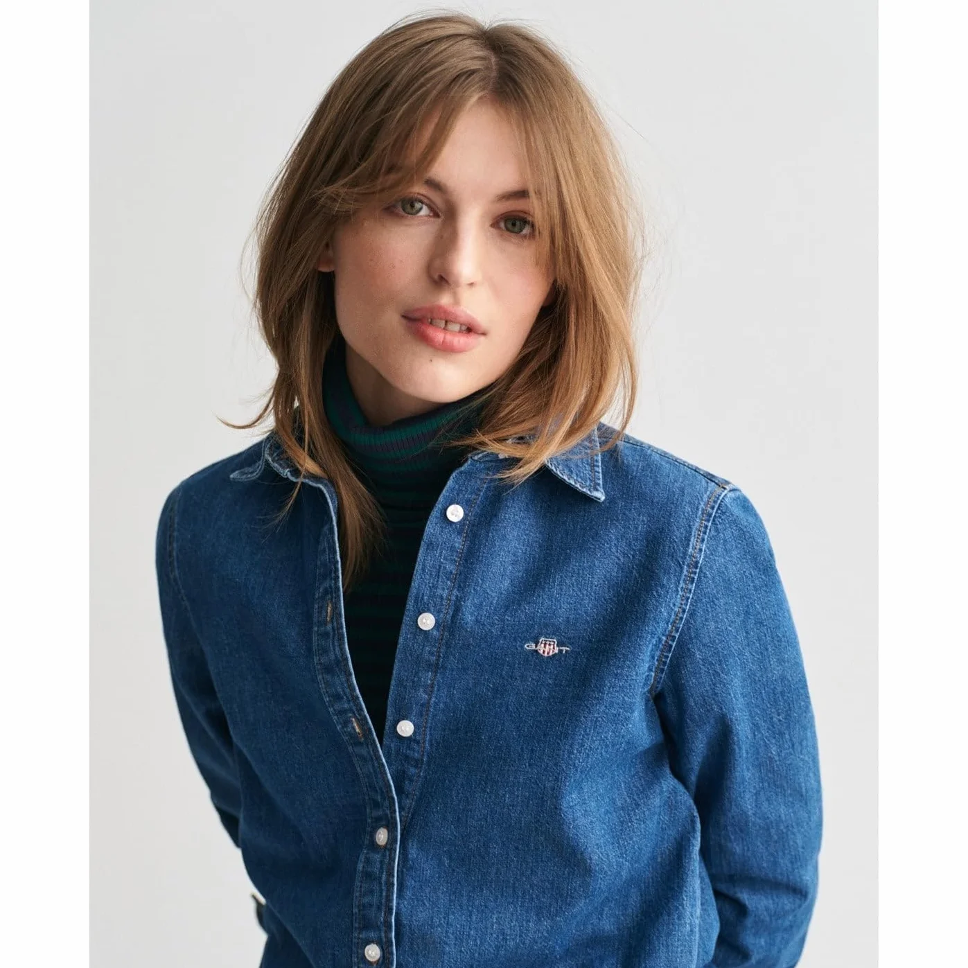 GANT Bluzka Kobiety Koszulka Z Denimu Reg