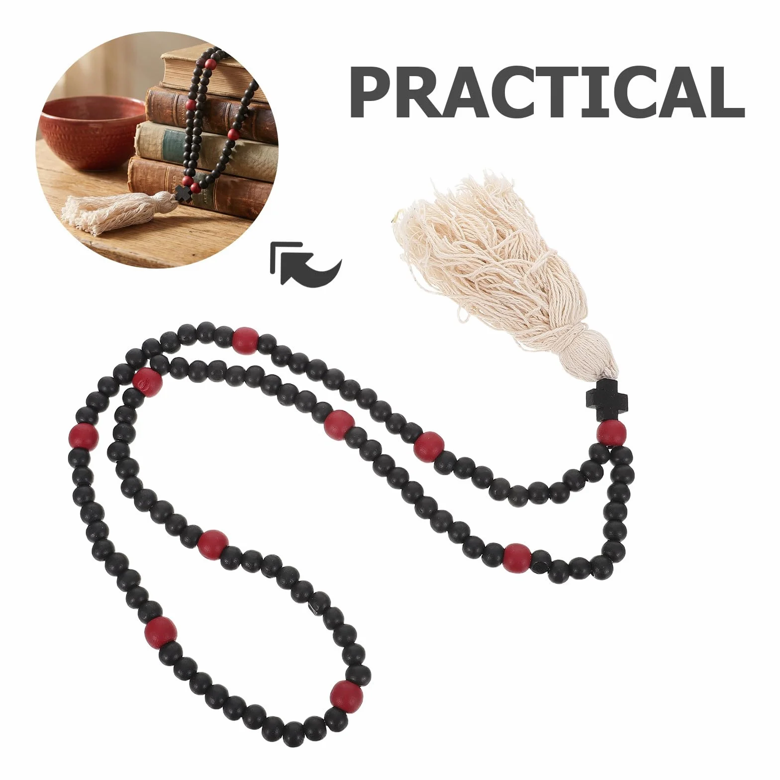 Orthodox Prayer Rope with Handknotted Wool Beads Chotki Christian Rosary Cross Charm for Car And Home Protection Blessing Ornament