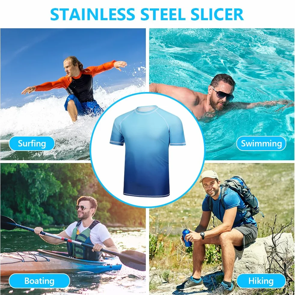 Męska koszulka chroniąca przed promieniowaniem UV, szybkoschnąca koszulka z krótkim rękawem UPF 50+, męskie krótkie rękawy do sportów wodnych Surfing Pływanie Lato