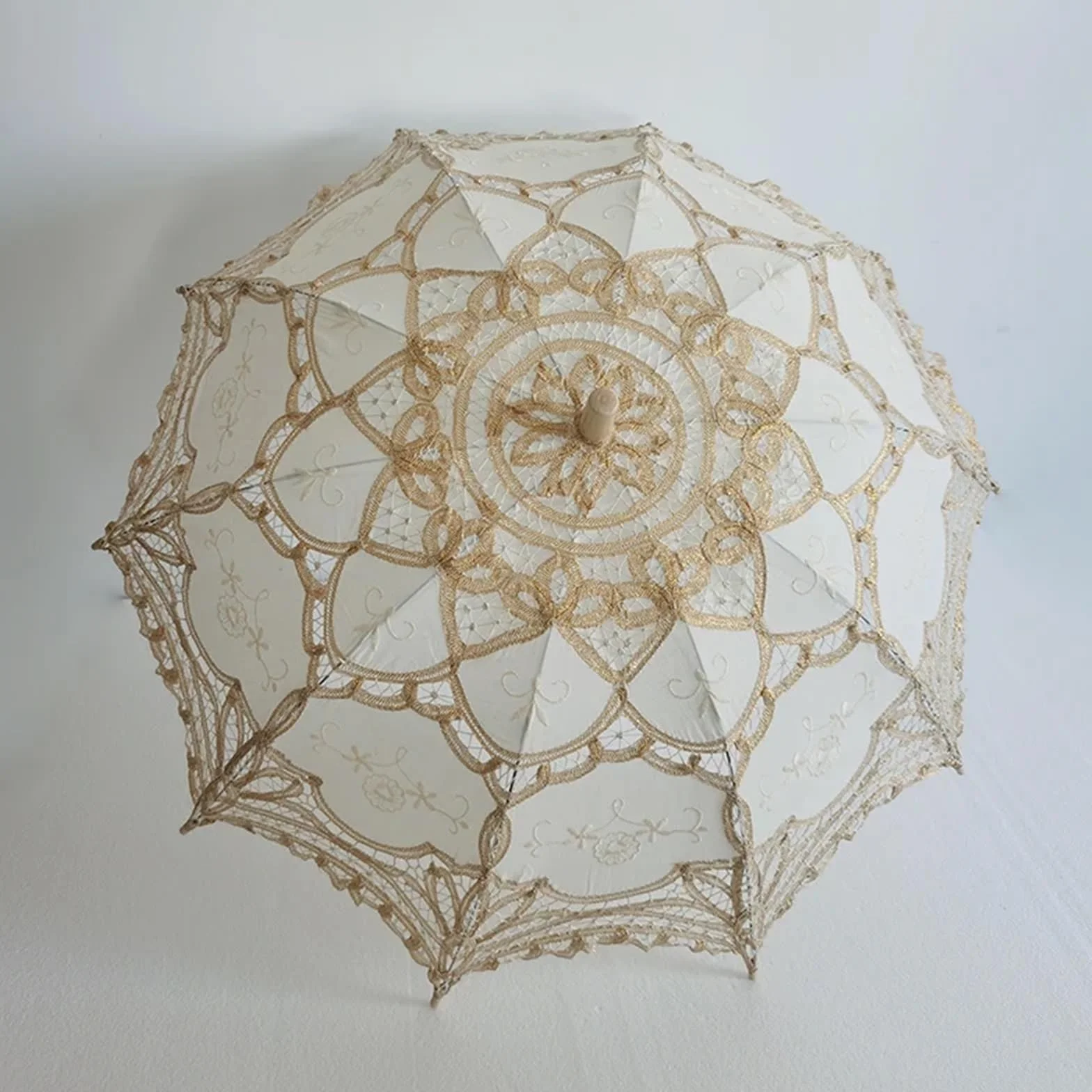 Koronkowy parasol ślubny Prezent dla gości weselnych Na świeżym powietrzu, ręcznie robione, z pełnej bawełny, koronkowe parasole Parasol panny młodej na zdjęcie imprezowe