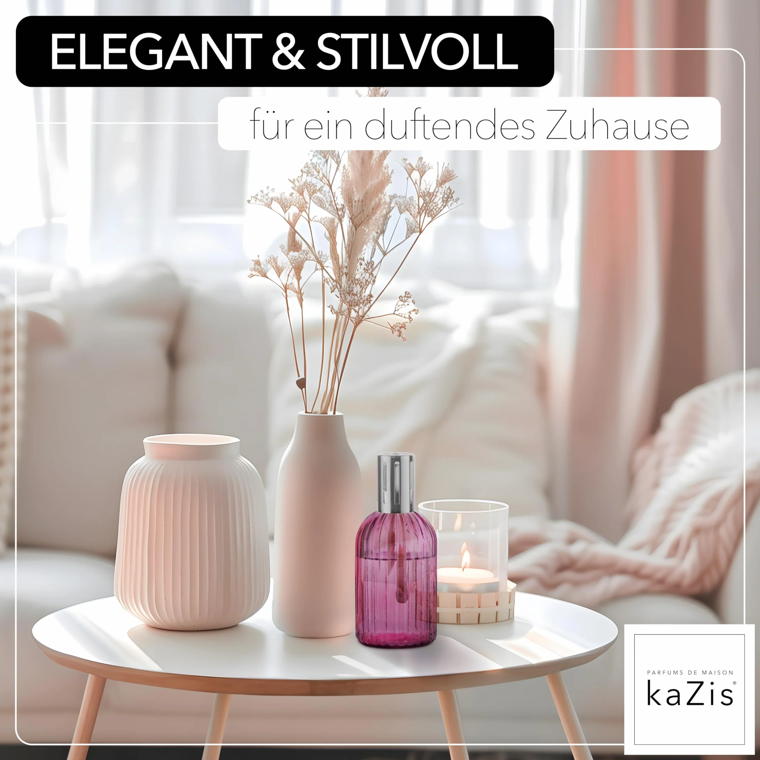 KAZIS® I katalityczna lampa zapachowa I szkło I XXL I 400 ml (czerwone wino/bordeaux/rubin)