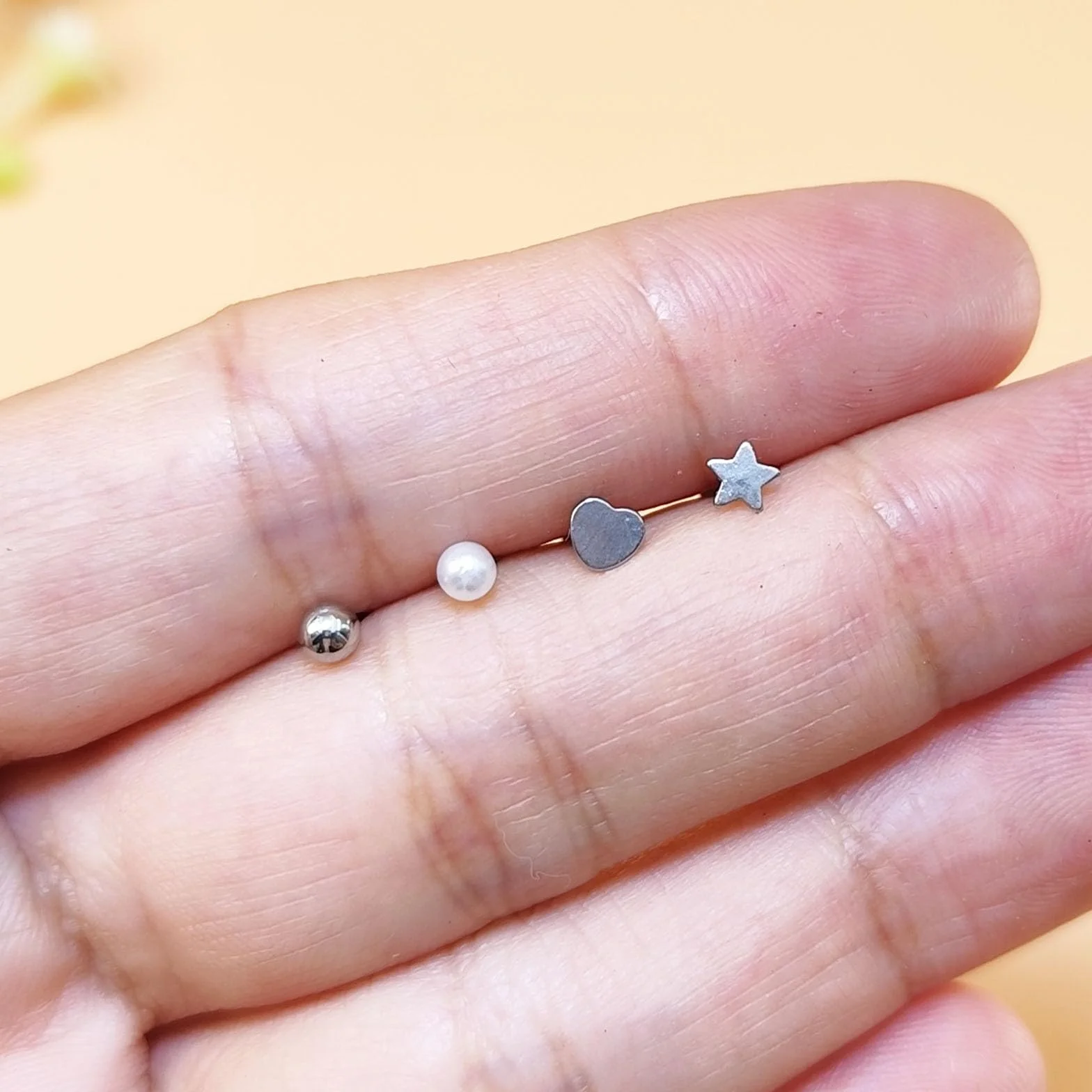 8 szt. wargi labret sztyft 6-10 mm 16G płaski tył helix tragus chrząstka kolczyk