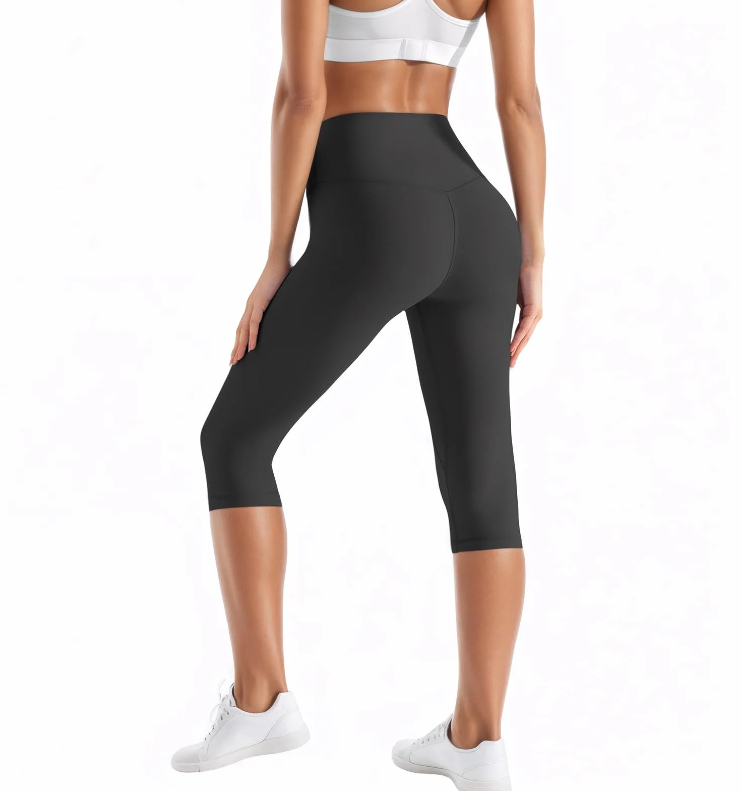 Damskie legginsy Push Up 3/4 Pirackie legginsy damskie fitness z wysokim stanem elastyczne spodnie sportowe Capri do biegania jogi pilates trening rozciągliwe