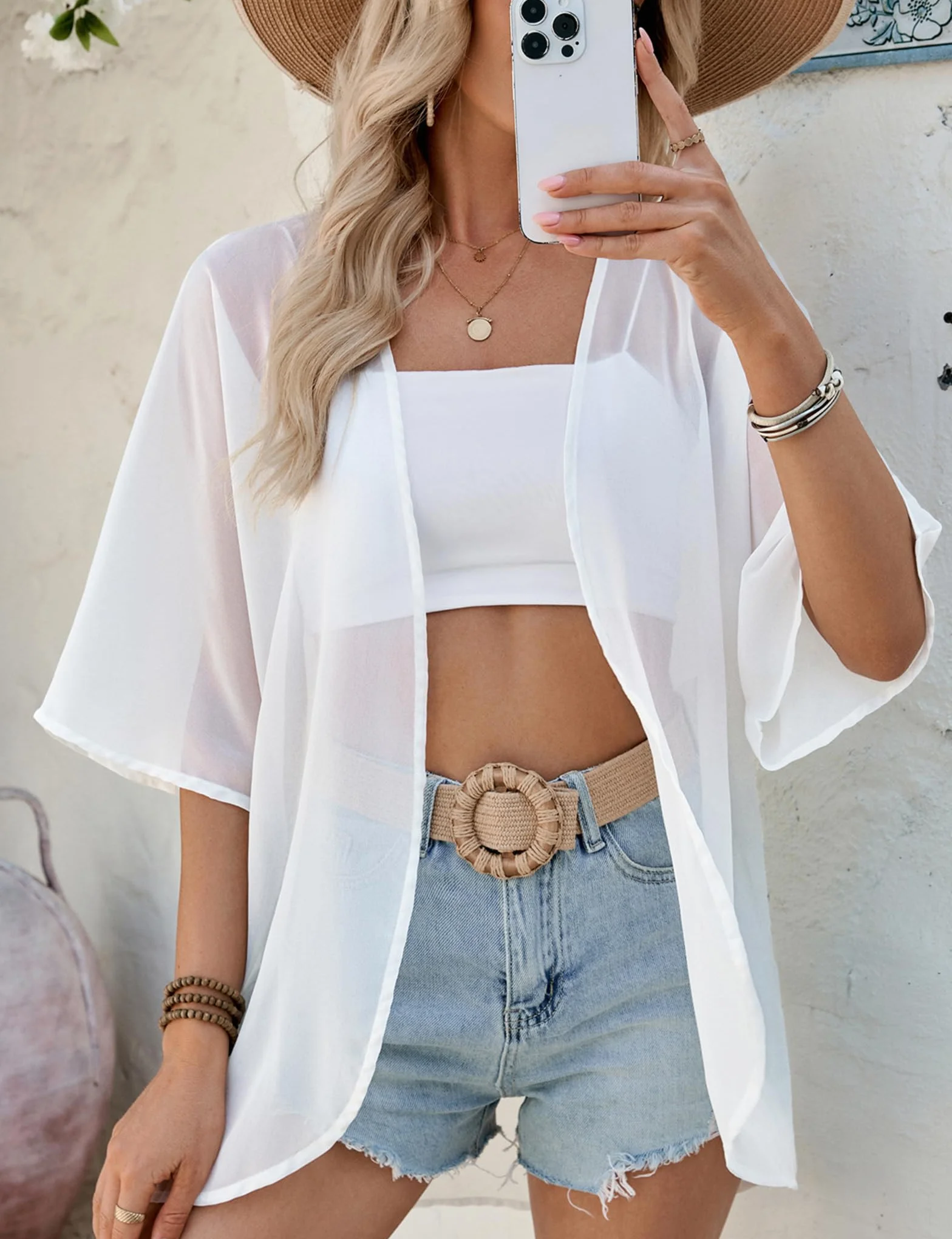 Chunoy Luźna turecka sukienka dla kobiet, luźna, lekka, oversize, kaftan, sukienka plażowa, sukienka maxi, S biały, S