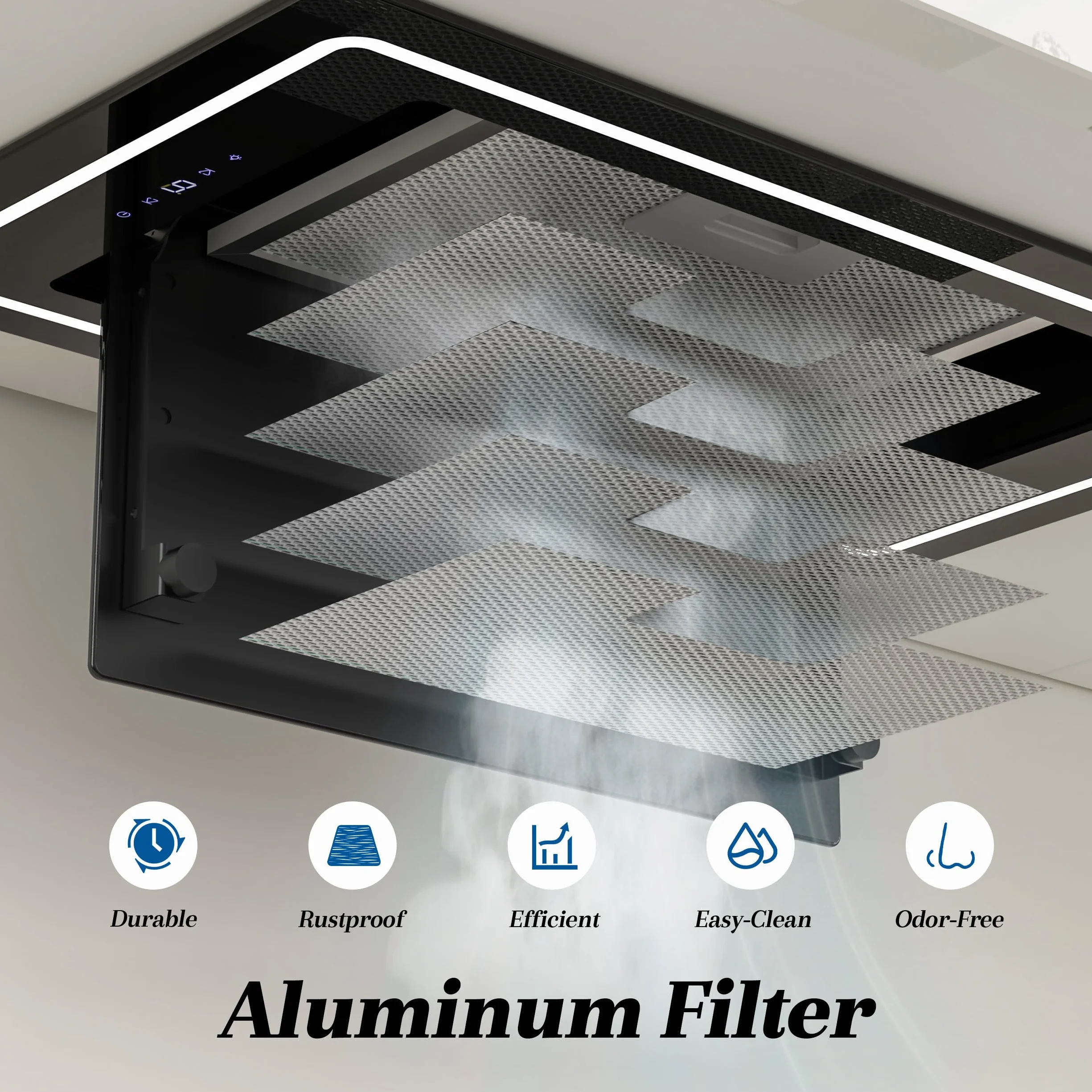 FIREGAS Okap kuchenny do zabudowy 52 cm 450 m³/h klasa A+ sterowanie dotykowe LED
