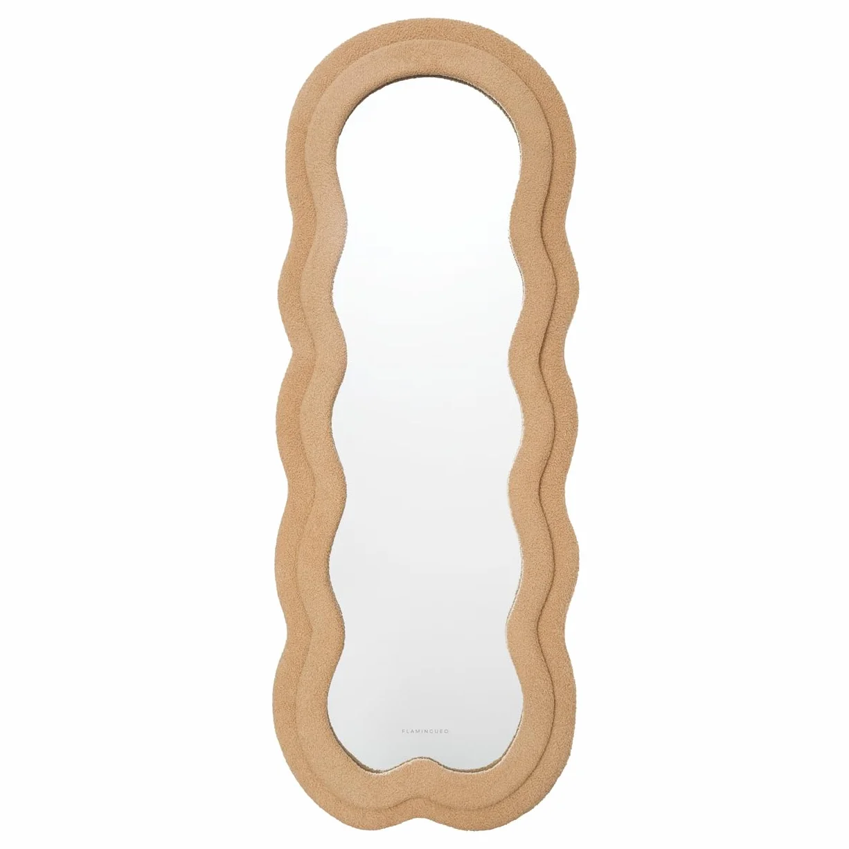 Flamingueo Faliste Lustro Stojące - Lustro Ścienne, Lustra Dekoracyjne, Dekoracja Domu, Lustra Podłogowe Duże, Aesthetic Room Decor, Wavy Mirror