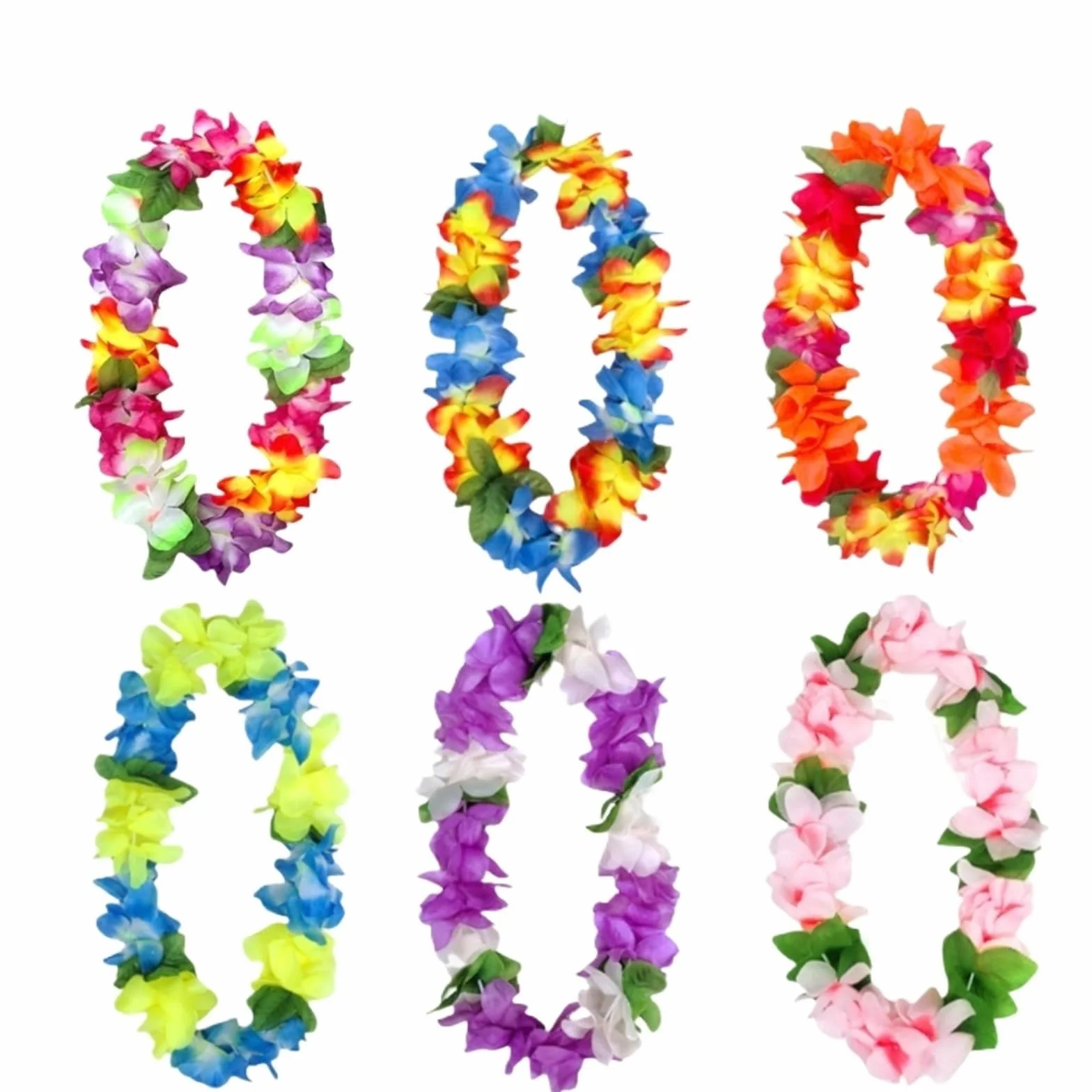 Hawajska garlanda, Hawajskie Girlandy Kwiatowe, Naszyjnik Tropikalny Leis Wielokolorowy 18-60 Szt(24pcs)