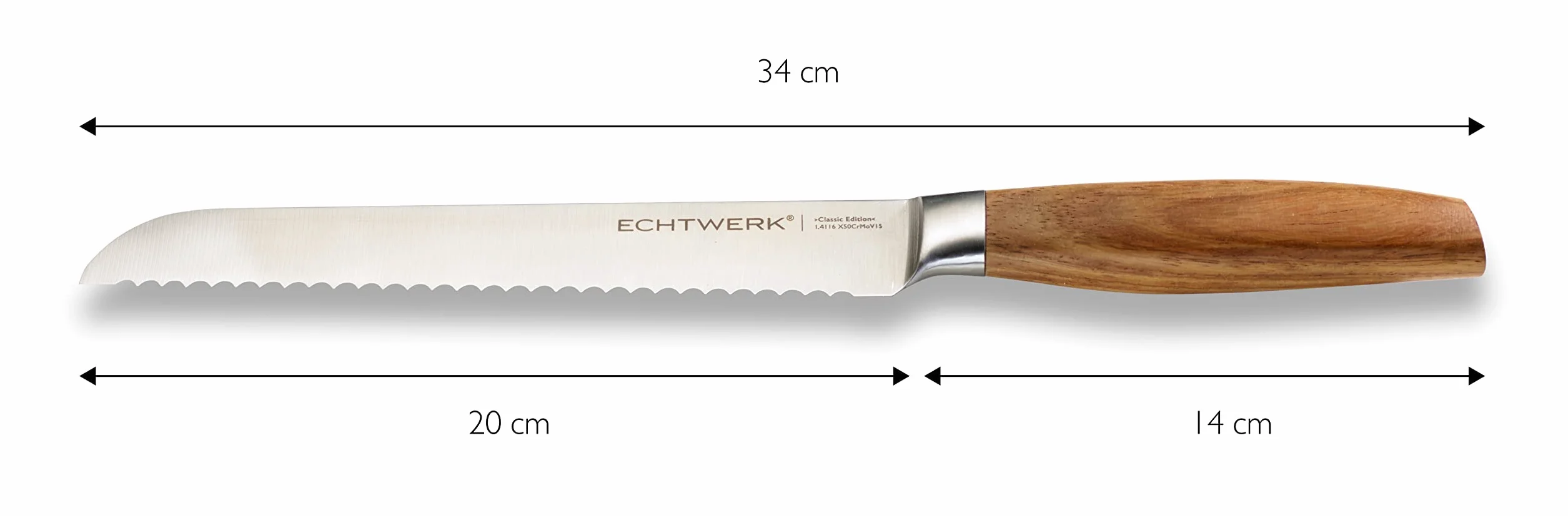 Nóż do chleba ECHTWERK Classic-Edition stal nierdzewna 20 cm