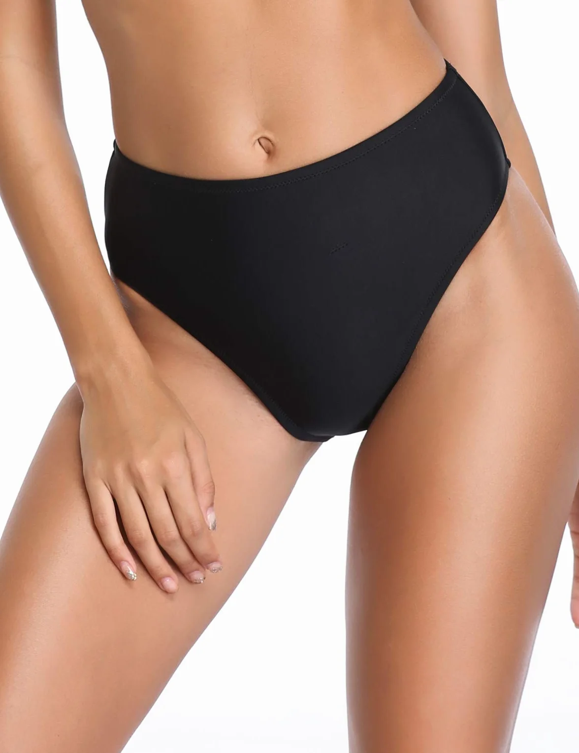 RELLECIGA Damski dół bikini z wysokim stanem, Czarny, S