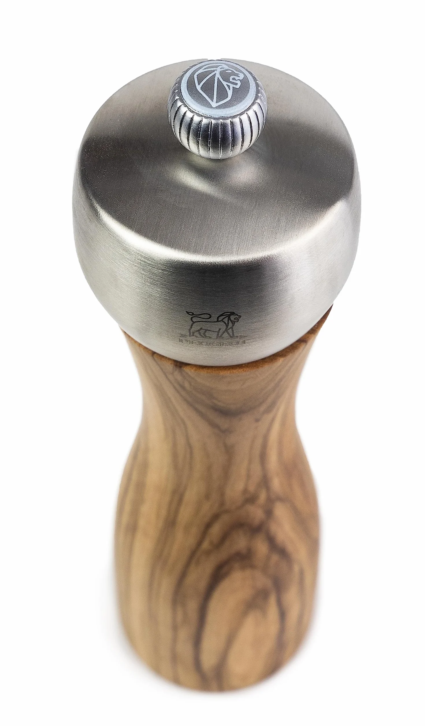 Peugeot Fidji młynek do soli 15 cm, naturalny, wysokiej jakości młynek do soli, ręcznie wykonany z drewna oliwkowego z certyfikatem PEFC, z indywidualną regulacją stopnia mielenia, akcesoria kuchenne