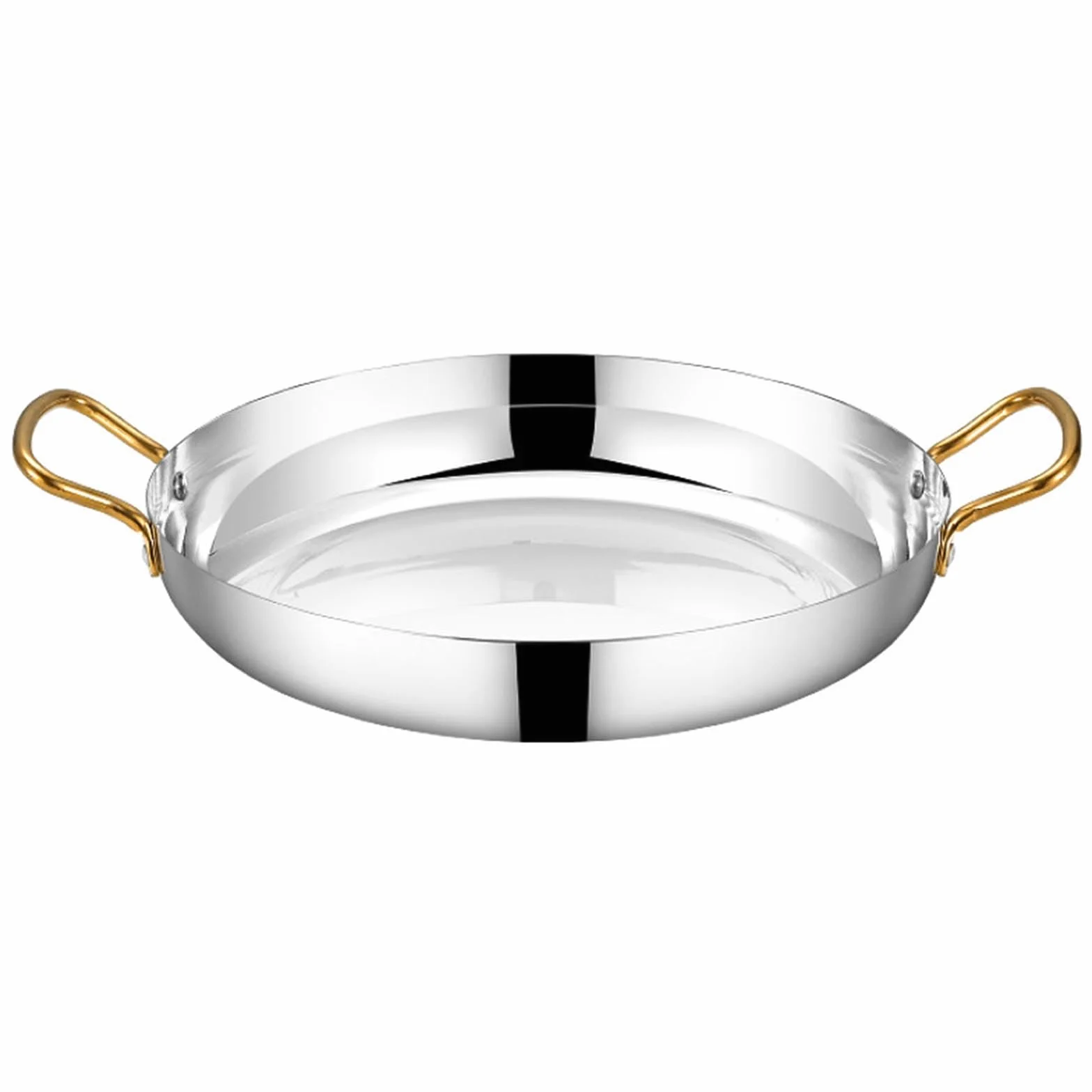 Hiszpańska patelnia do paelli ze stali nierdzewnej 28 cm, nieprzywierająca, nitowane uchwyty