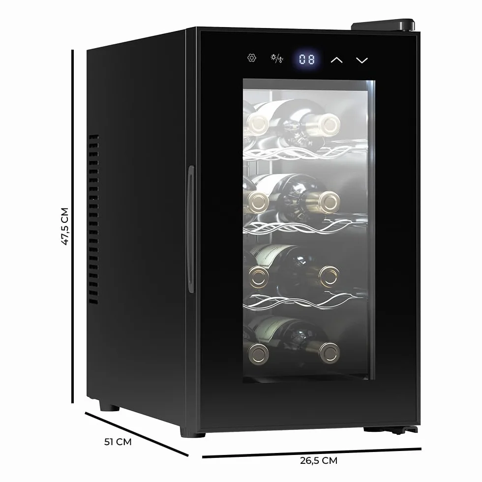 Cecotec Chłodziarka do Wina Bolero Grandsommelier 830 Coolcrystal 8 Butelek Termoelektryczna