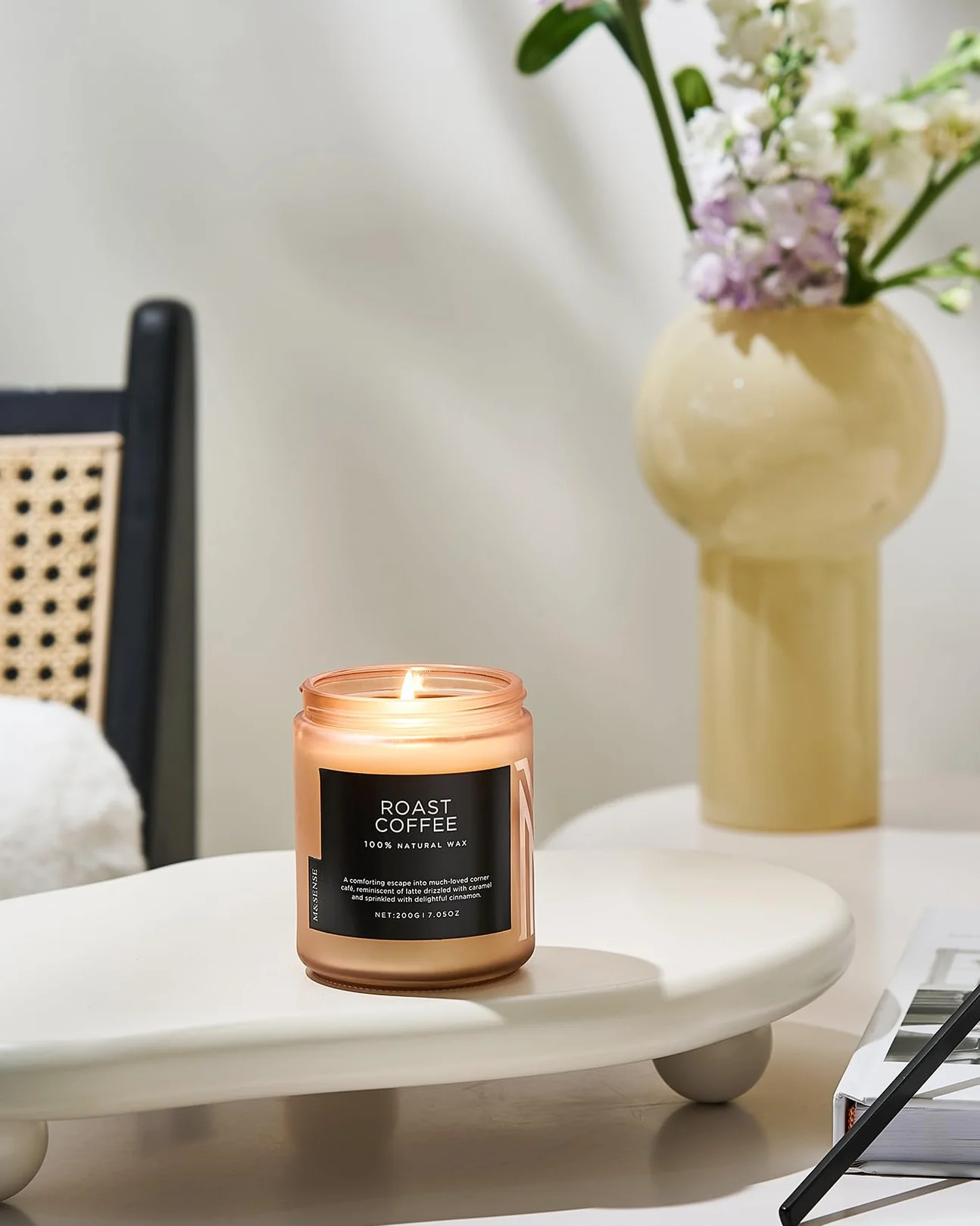 M&SENSE Świeca w Słoiku Wanilia 200g 50h Naturalna Sojowa Aromaterapia