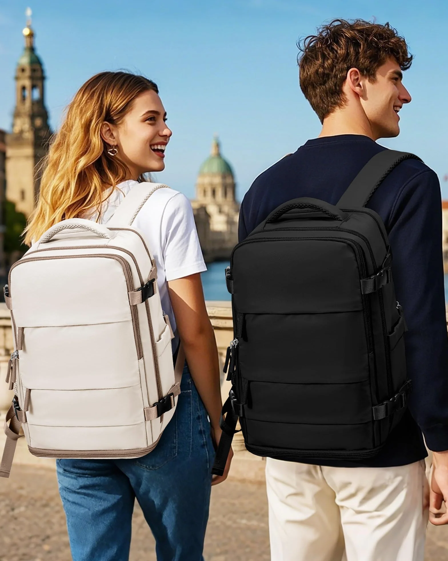 SZLX Duży Plecak Podróżny dla Kobiet, Ryanair 40x30x20 Plecak Wizz Air Cabin Bag Plecak Wodoodporny Plecak Biznesowy na Laptopa Podróżny dla Mężczyzn Bagaż Podręczny samolotowy z przegrodą na buty