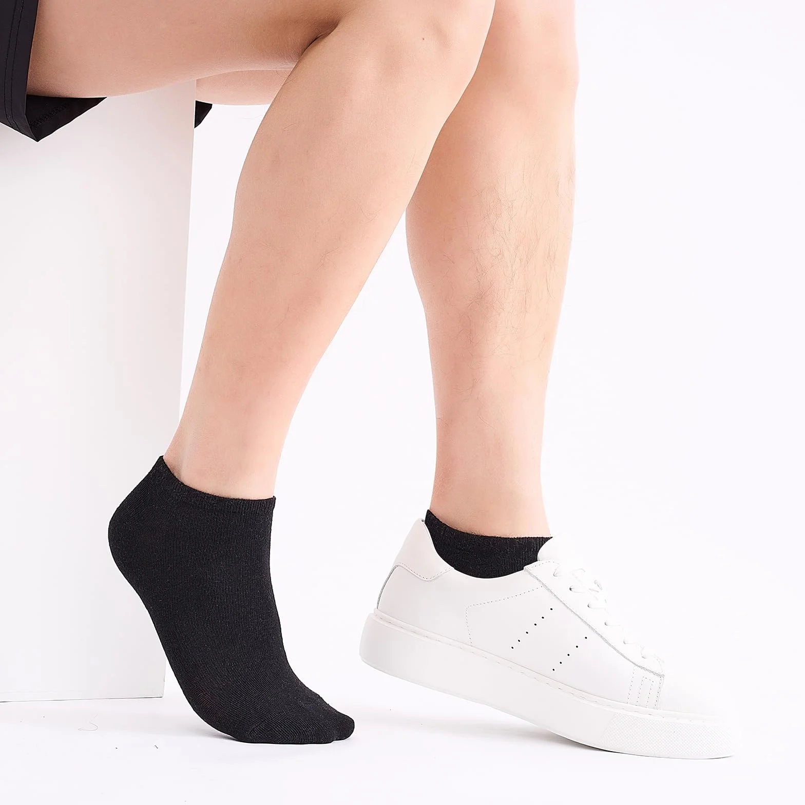 Niorasen 10/20 Par Krótkich Skarpetek Męskich Damskich - Letnich Krótkie Skarpetki Unisex - Oddychające Skarpetki Niewidoczne - Bawełna Czarna, Biała Szara