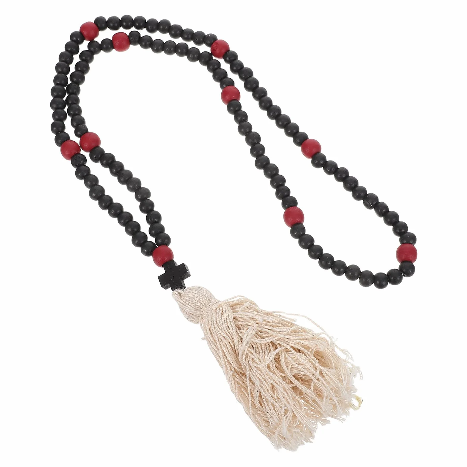 Orthodox Prayer Rope with Handknotted Wool Beads Chotki Christian Rosary Cross Charm for Car And Home Protection Blessing Ornament