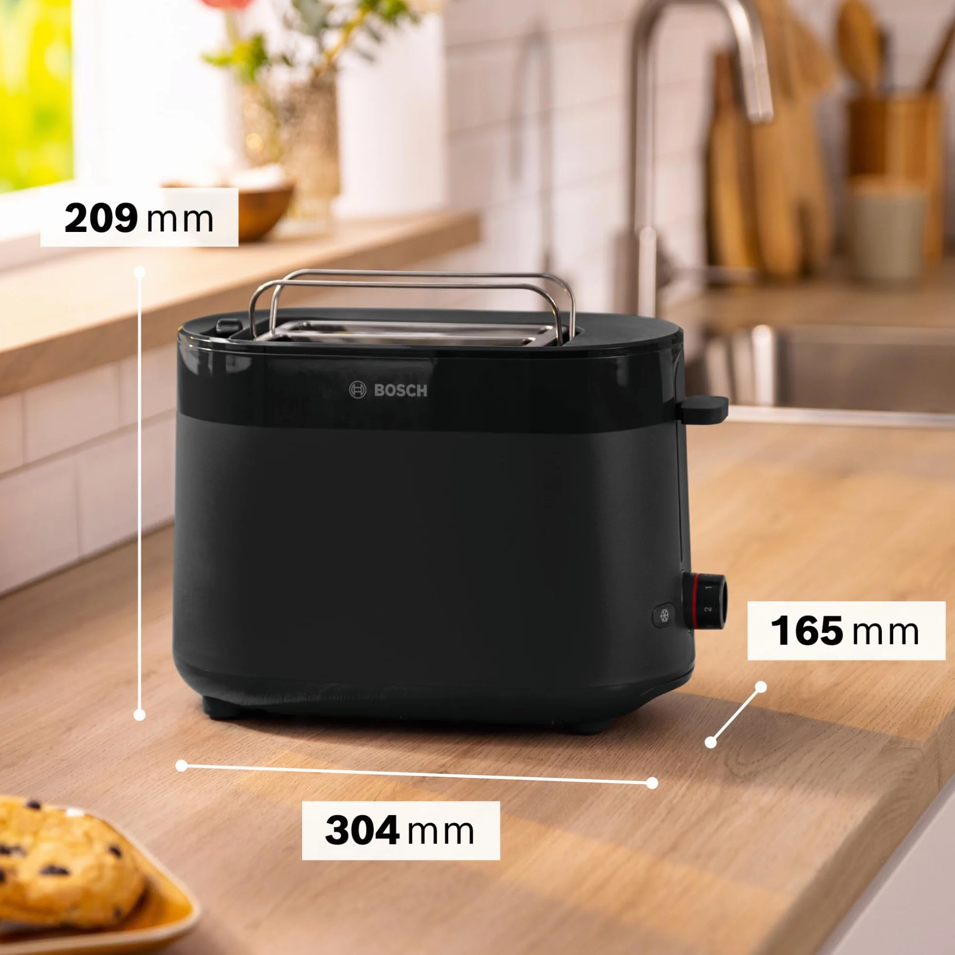 Bosch MyMoment TAT2M123 toster kompaktowy 800 W z funkcją rozmrażania i automatycznym wyłączaniem
