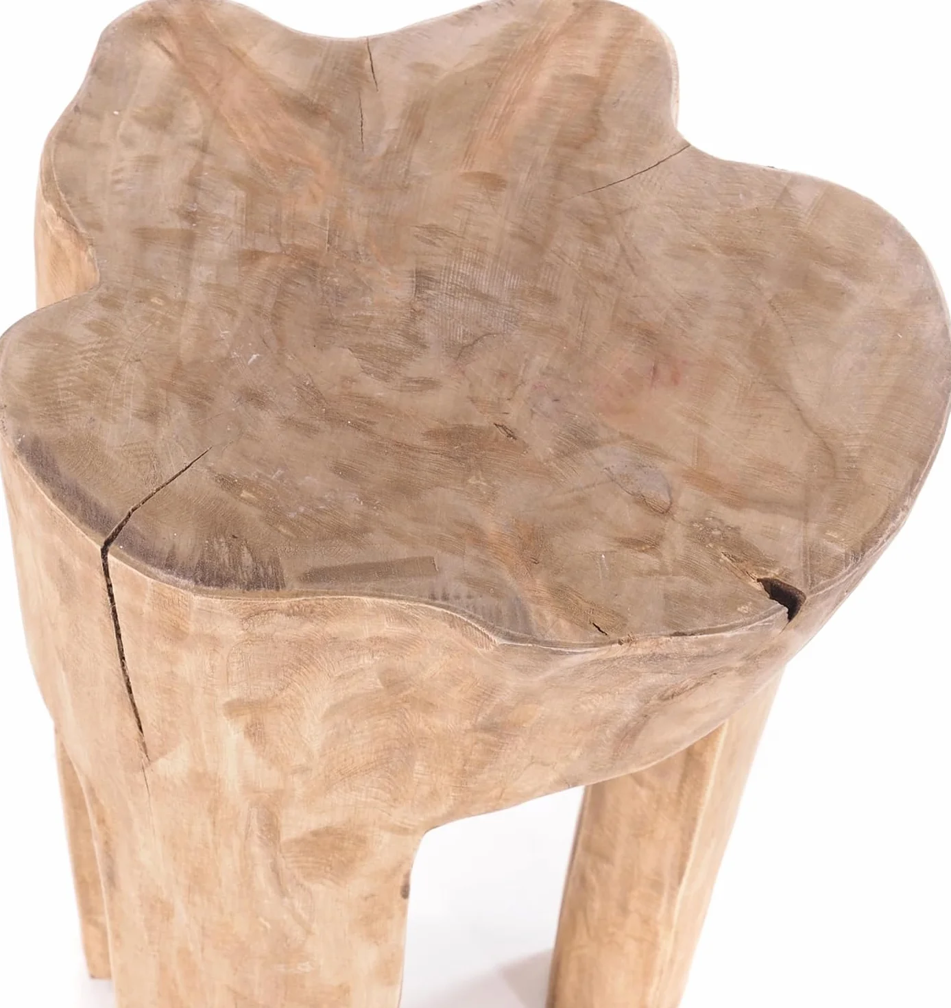 DESIGN DELIGHTS RUSTYKALNY TABORET Z PNIA DRZEWA Log | 41x29x29 cm (WxSzxG), stare drewno, naturalny | taboret do siedzenia