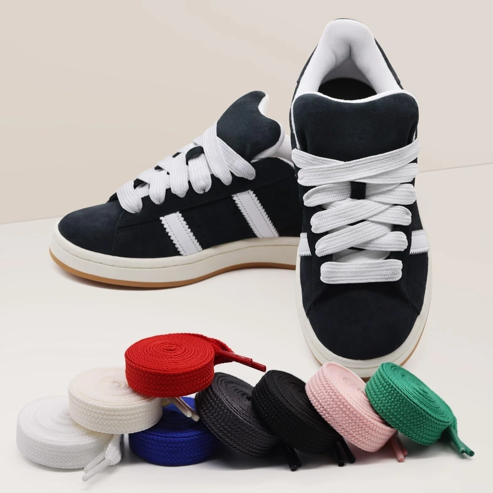 Sznurowadła do Adidas Campus 00s 15mm Szerokie Płaskie Zestaw 2 Par
