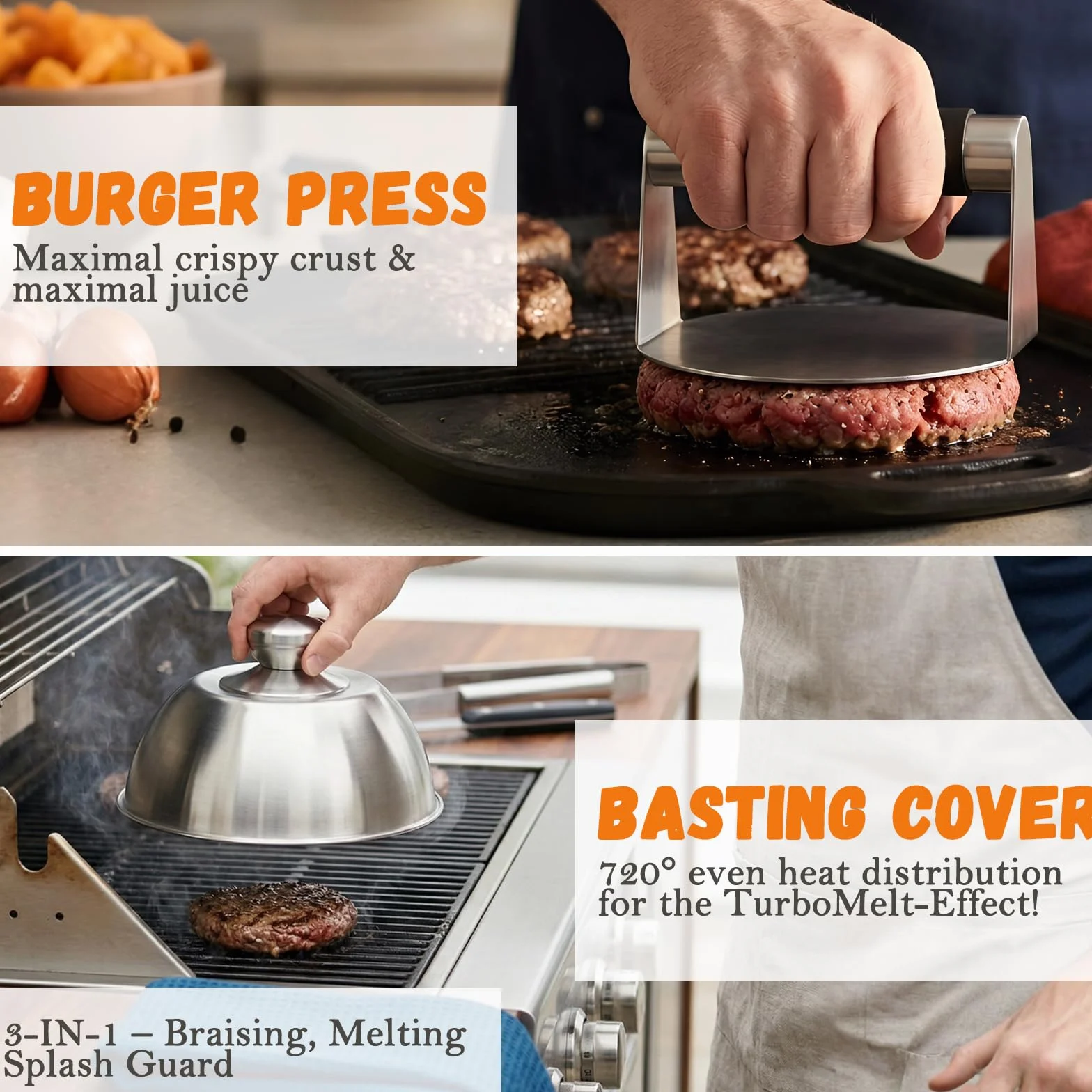 Smash zestaw do burgerów ze stali nierdzewnej 11-częściowy