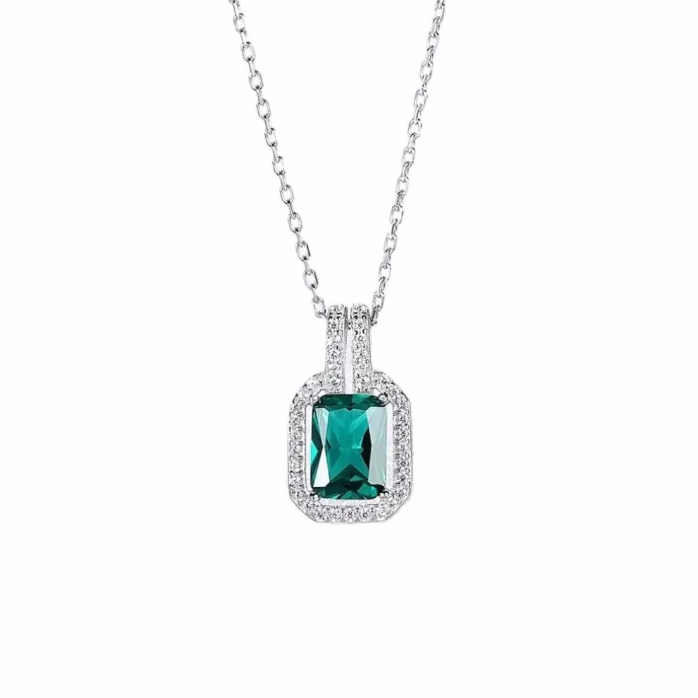 Naszyjnik z kamieniami szlachetnymi dla kobiet randki ślubne 925 Sterling Silver Link Chain Jewelry