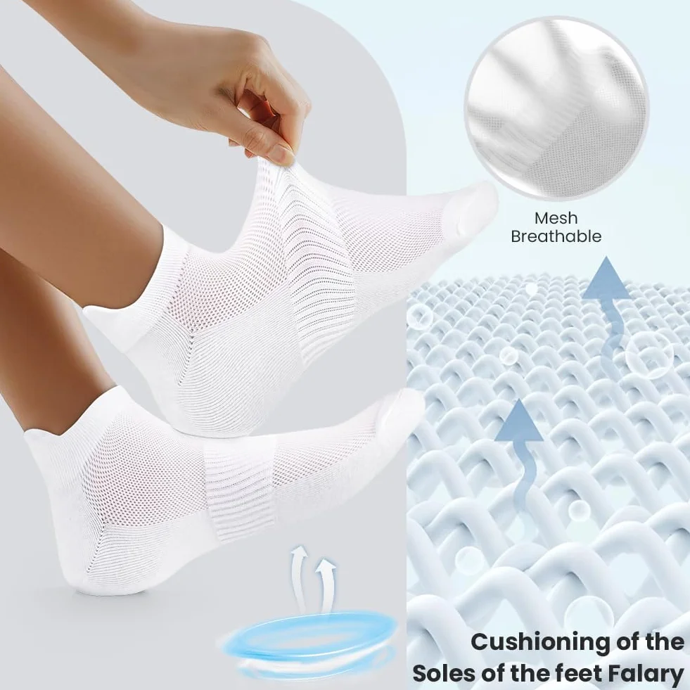 flintronic 10 sztuk skarpet treningowych, bawełniane, do tenisa, sportu, biegania, joggingu, 10 szt