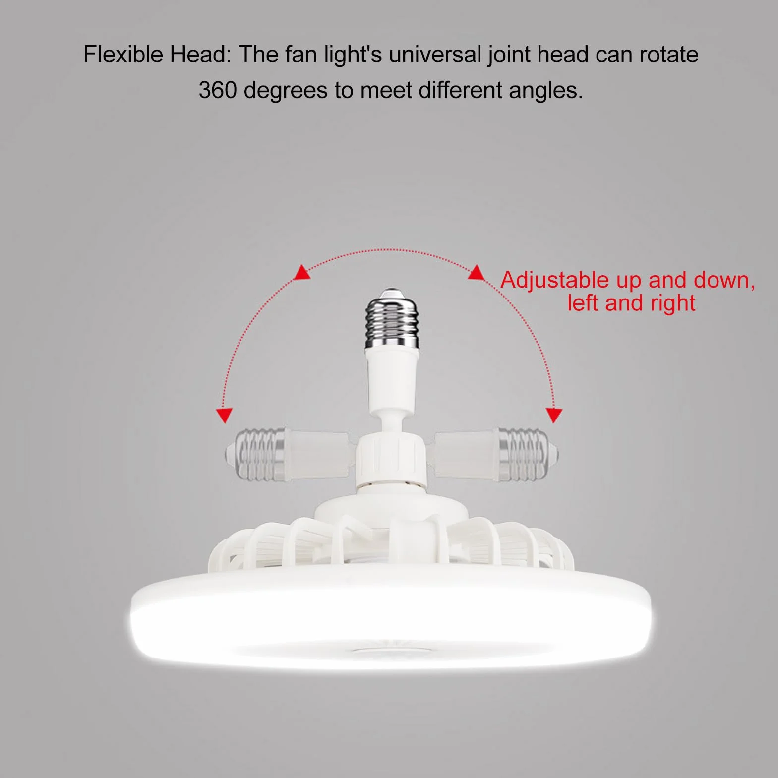 Wentylator Sufitowy LED 30W E27 z Pilotem Regulowany Kąt 3-biegowy