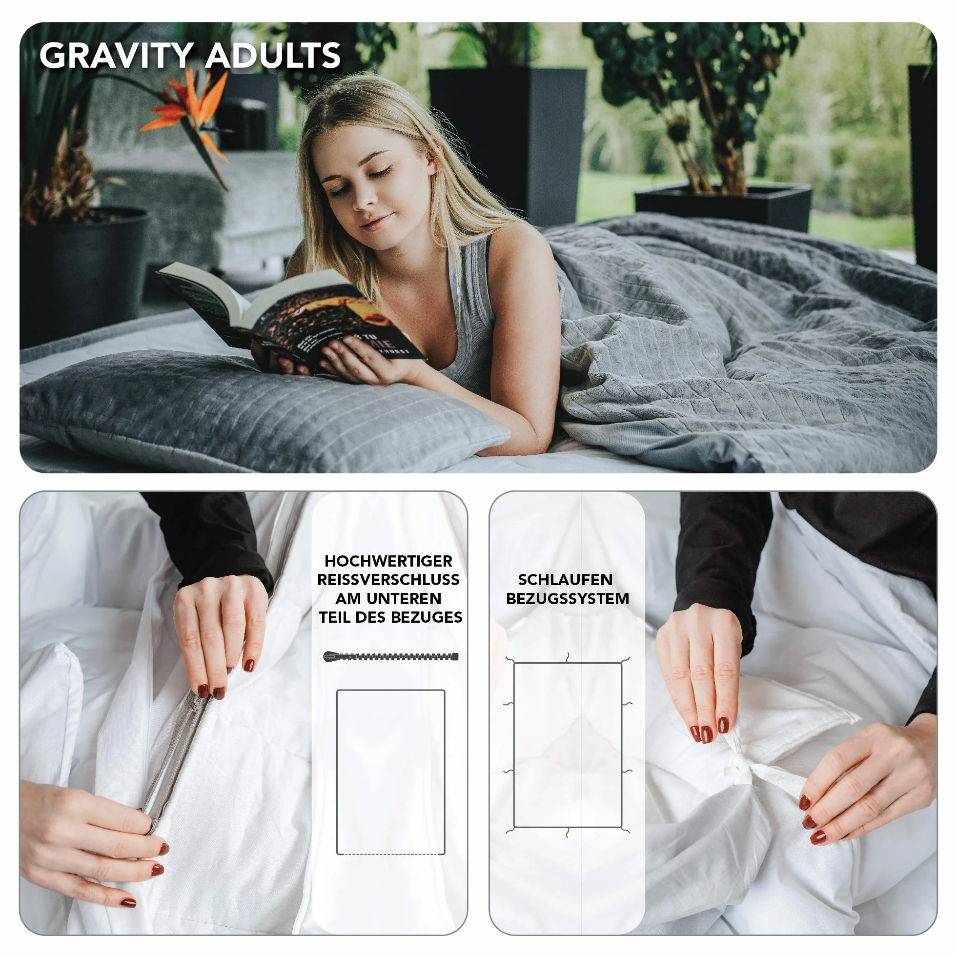 Gravity Basic Poszewka na Kołdrę Obciążeniową z Zamkiem Błyskawicznym 150x220 cm