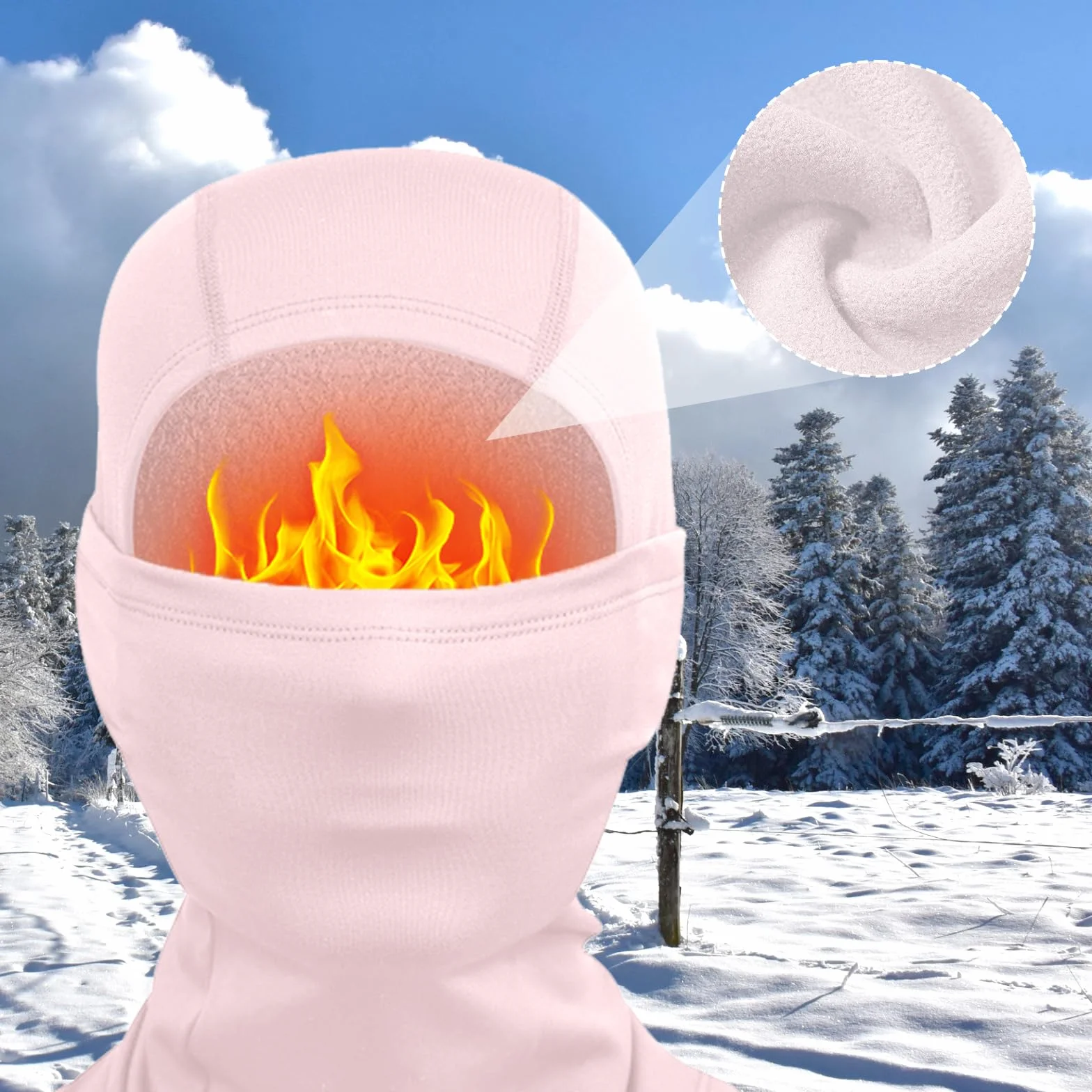 Kominiarka narciarska, maska narciarska, dla dzieci, chłopców, dziewczynek, na zimę, jesień, wiatroszczelna kominiarka motocyklowa na narty, snowboard, rower, czerwona, Rosa, 3XS-S