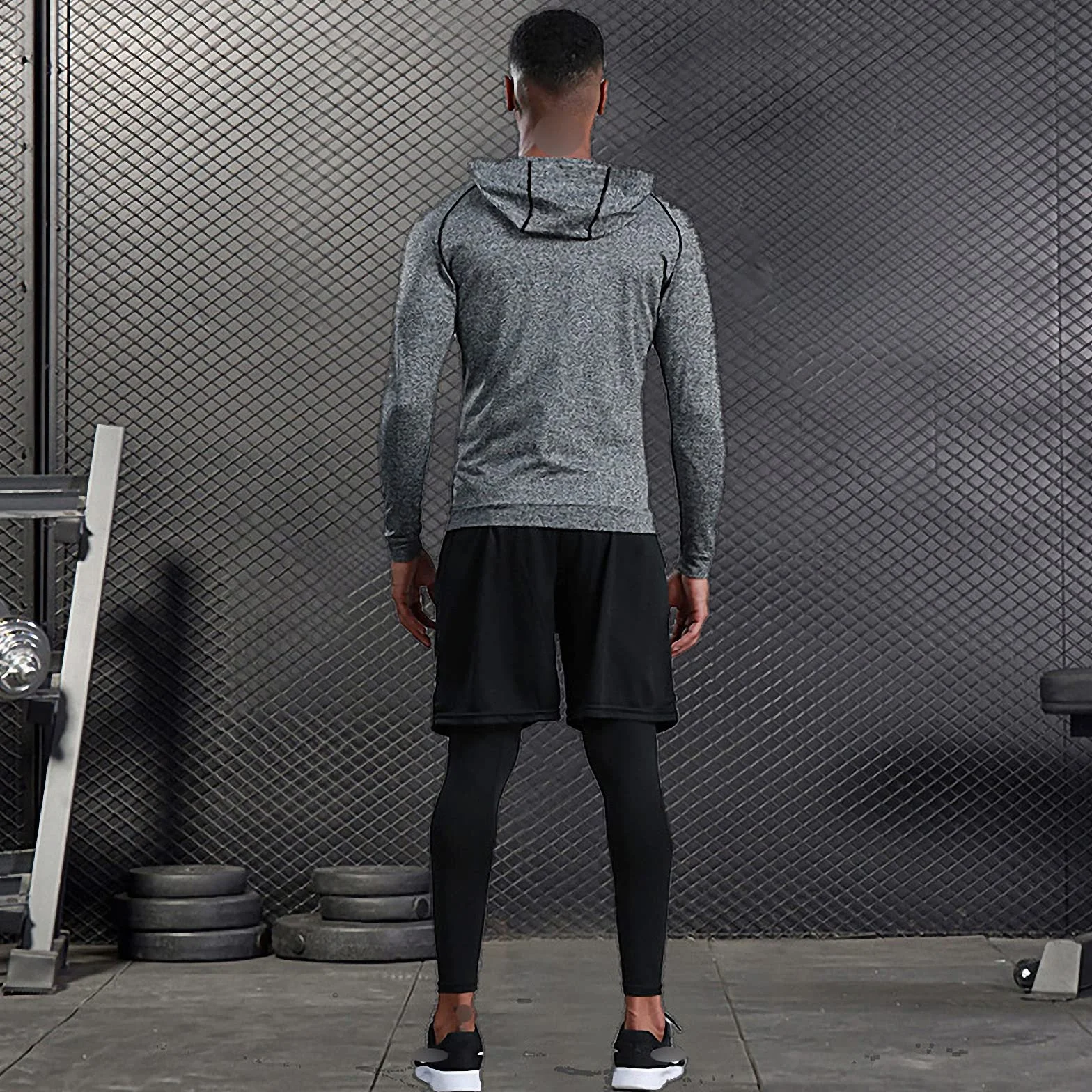 7-częściowy męski zestaw odzieży fitness, szybkoschnące legginsy na siłownię, outdoorowa warstwa bazowa odzież sportowa, styl 7, L