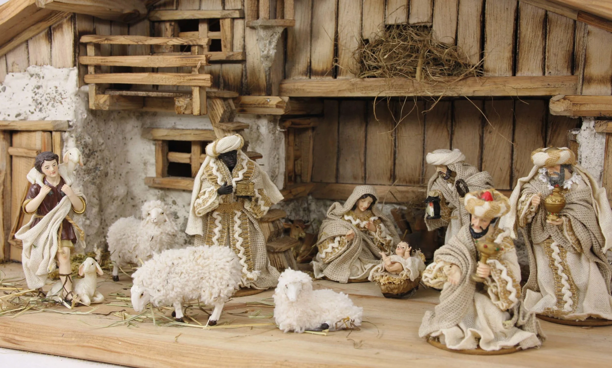 FADEDA Figurki do szopki bożonarodzeniowej 25 cm Ręcznie malowane